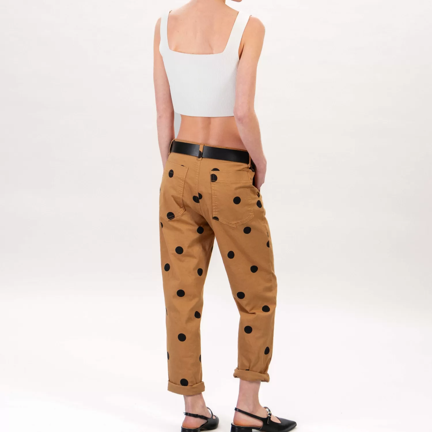 Store White Mood Tensione In-Pantalone Pois - Biscotto/Nero