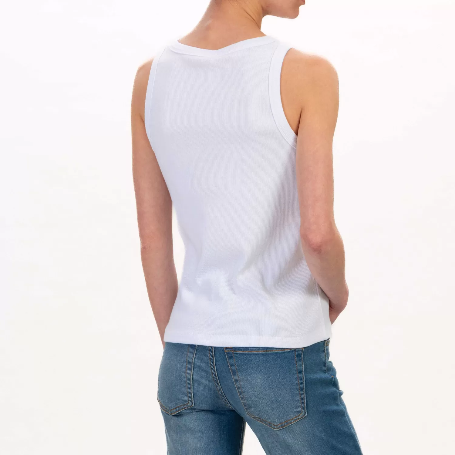 Online White Mood Tensione In-Top Costine Con Applicazioni - Bianco