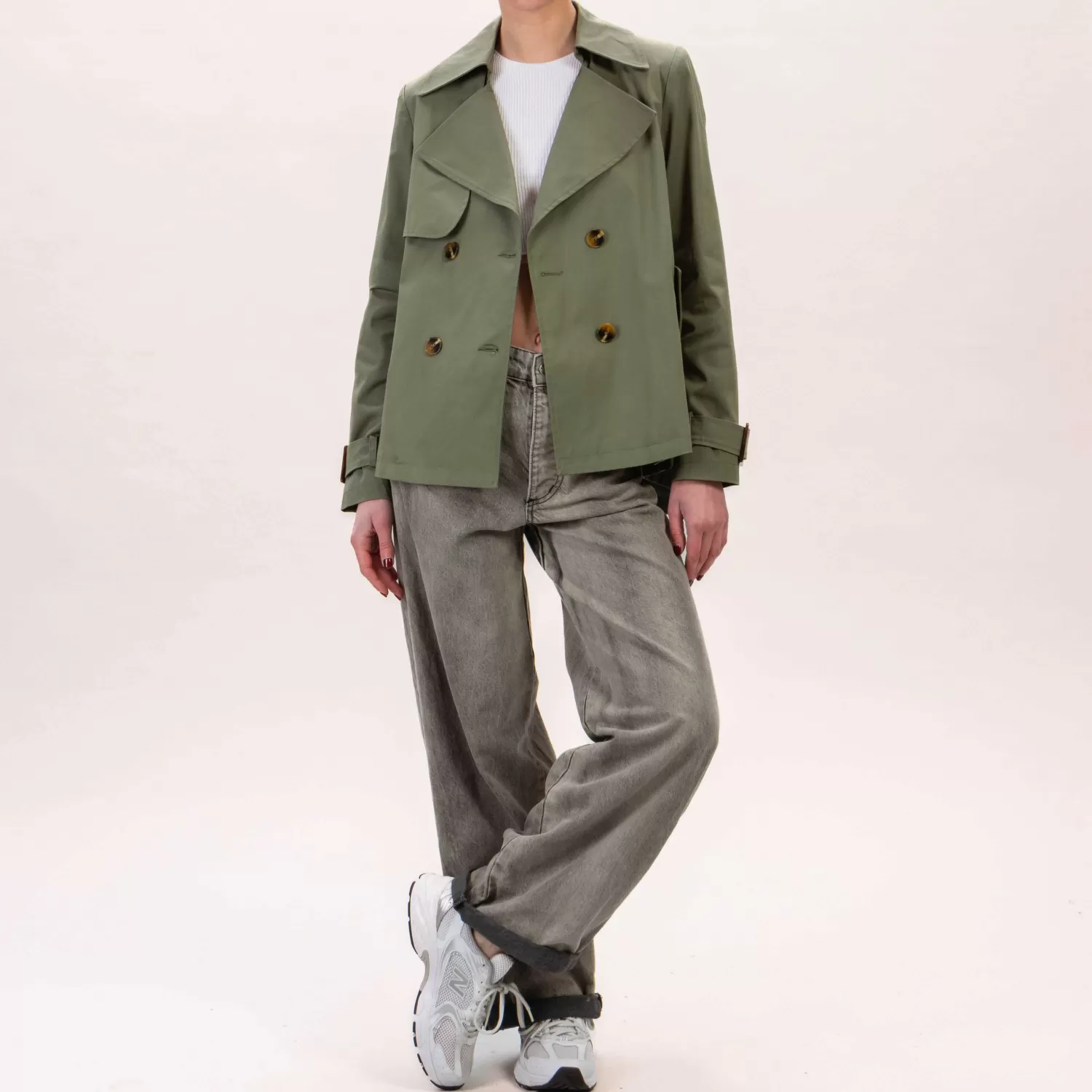 Shop White Mood Tensione In-Trench Corto - Militare