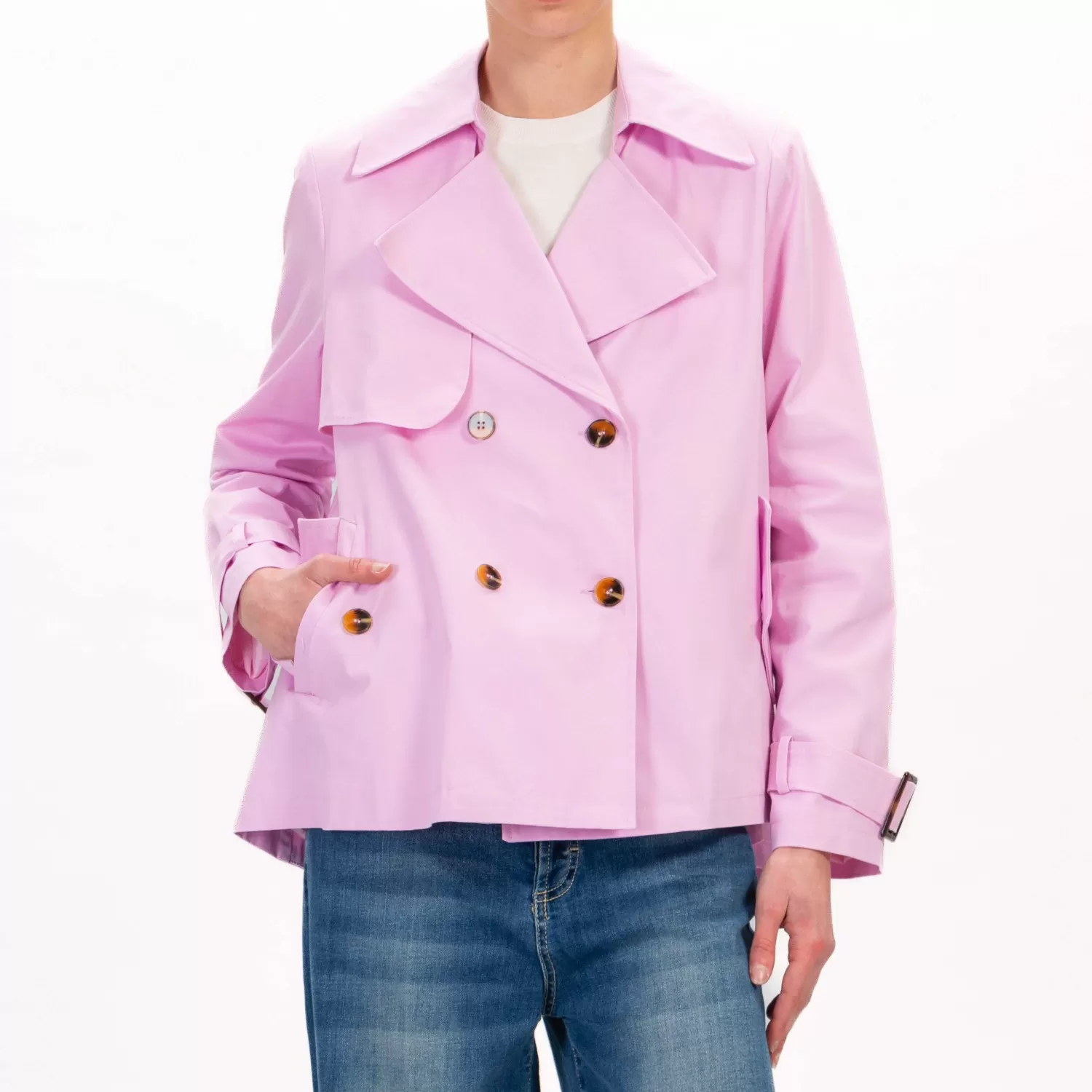 Online White Mood Tensione In-Trench Corto - Rosa