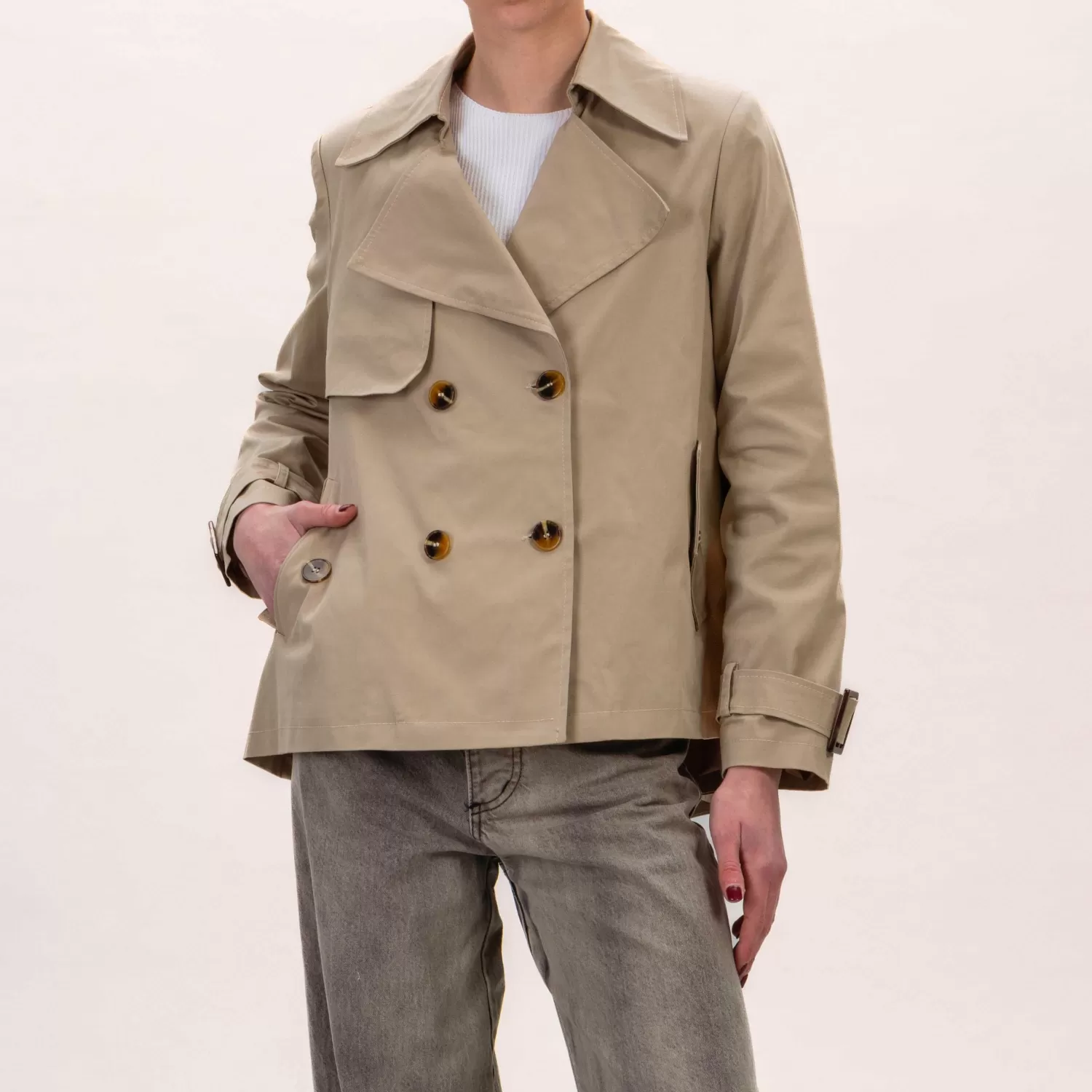 Sale White Mood Tensione In-Trench Corto - Sabbia