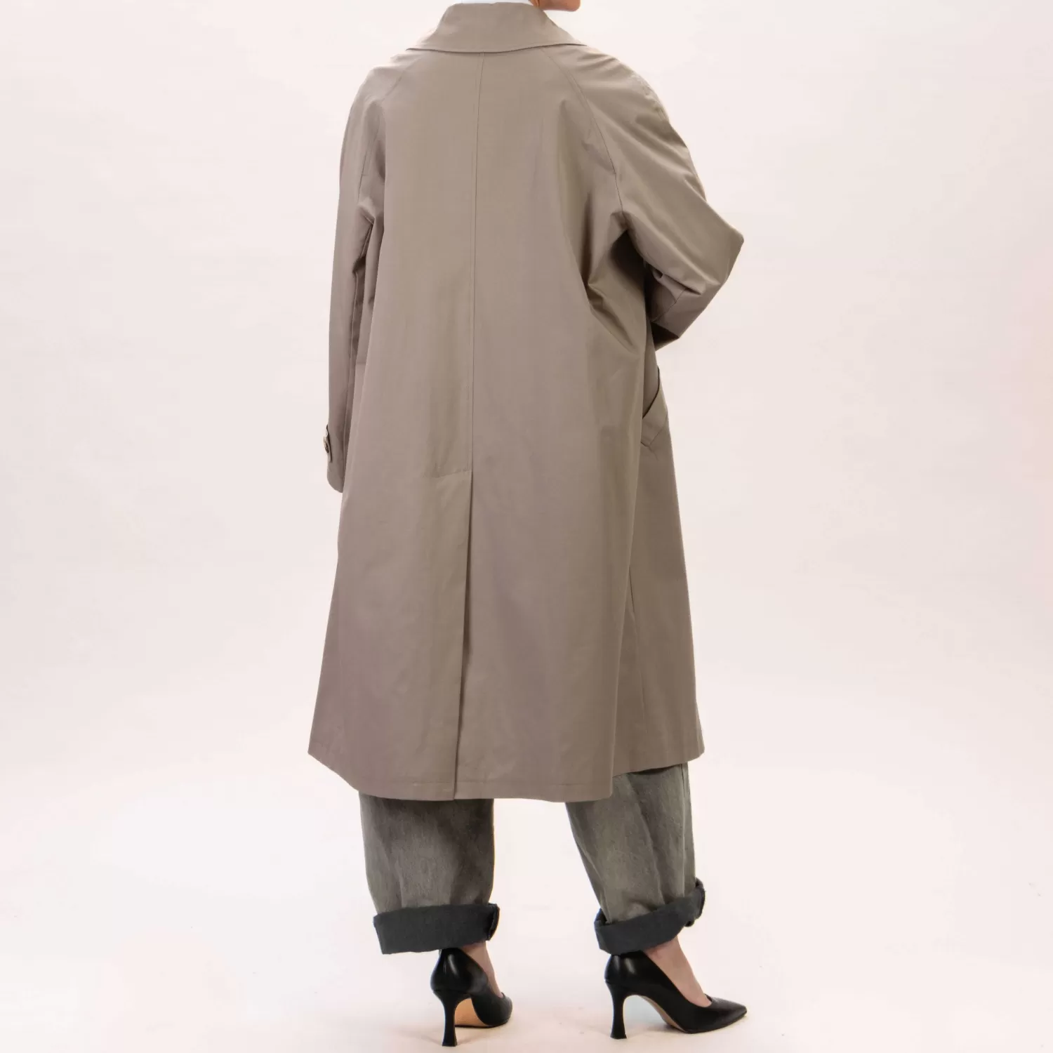 Shop White Mood Tensione In-Trench Lungo Con Tasche - Taupe