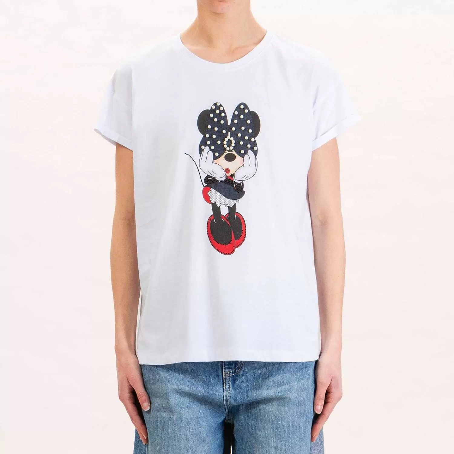 Outlet White Mood Tensione In-T-Shirt Minnie - Bianco