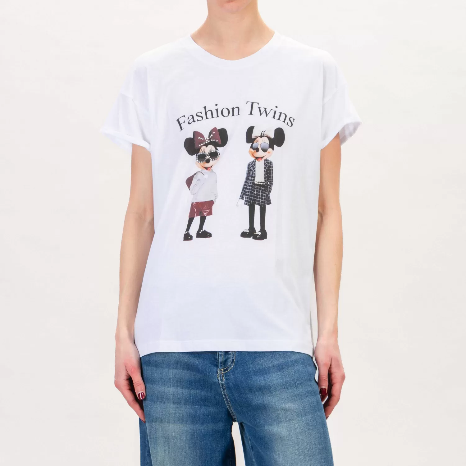 Shop White Mood Tensione In-T-Shirt Minnie Fashion Twins - Bianco/Nero