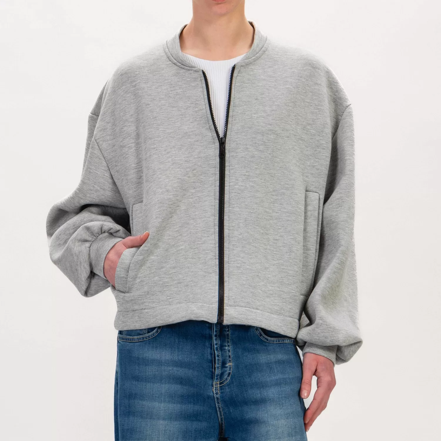 Shop White Mood Vicolo-Bomber Neoprene - Grigio