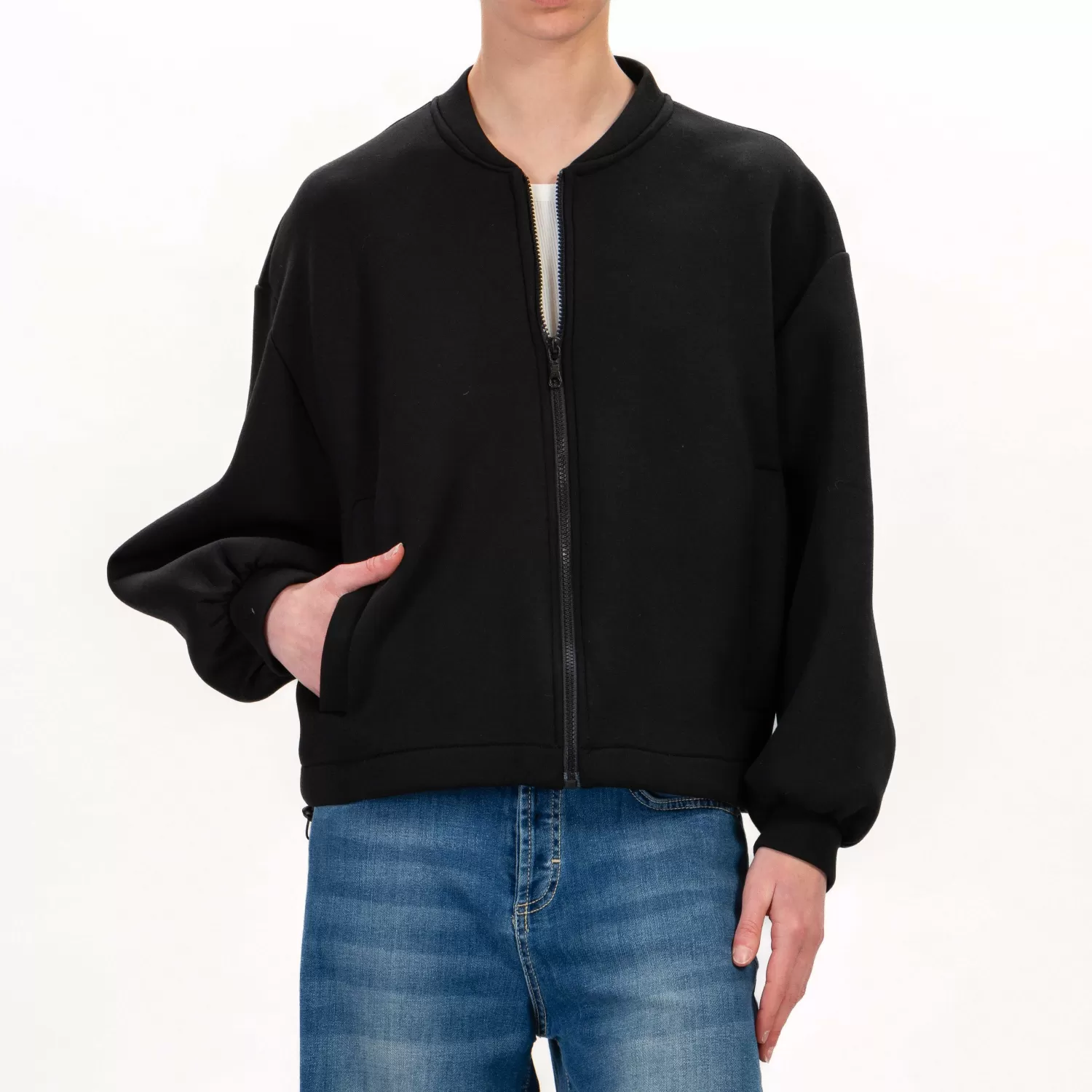 Fashion White Mood Vicolo-Bomber Neoprene - Nero