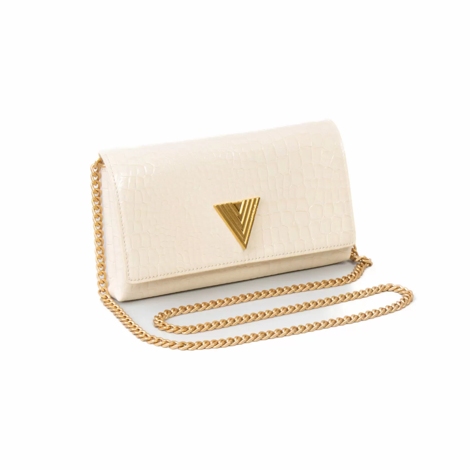 Best White Mood Vicolo-Borsa Pochette Shibuya Coccodrillo - Burro