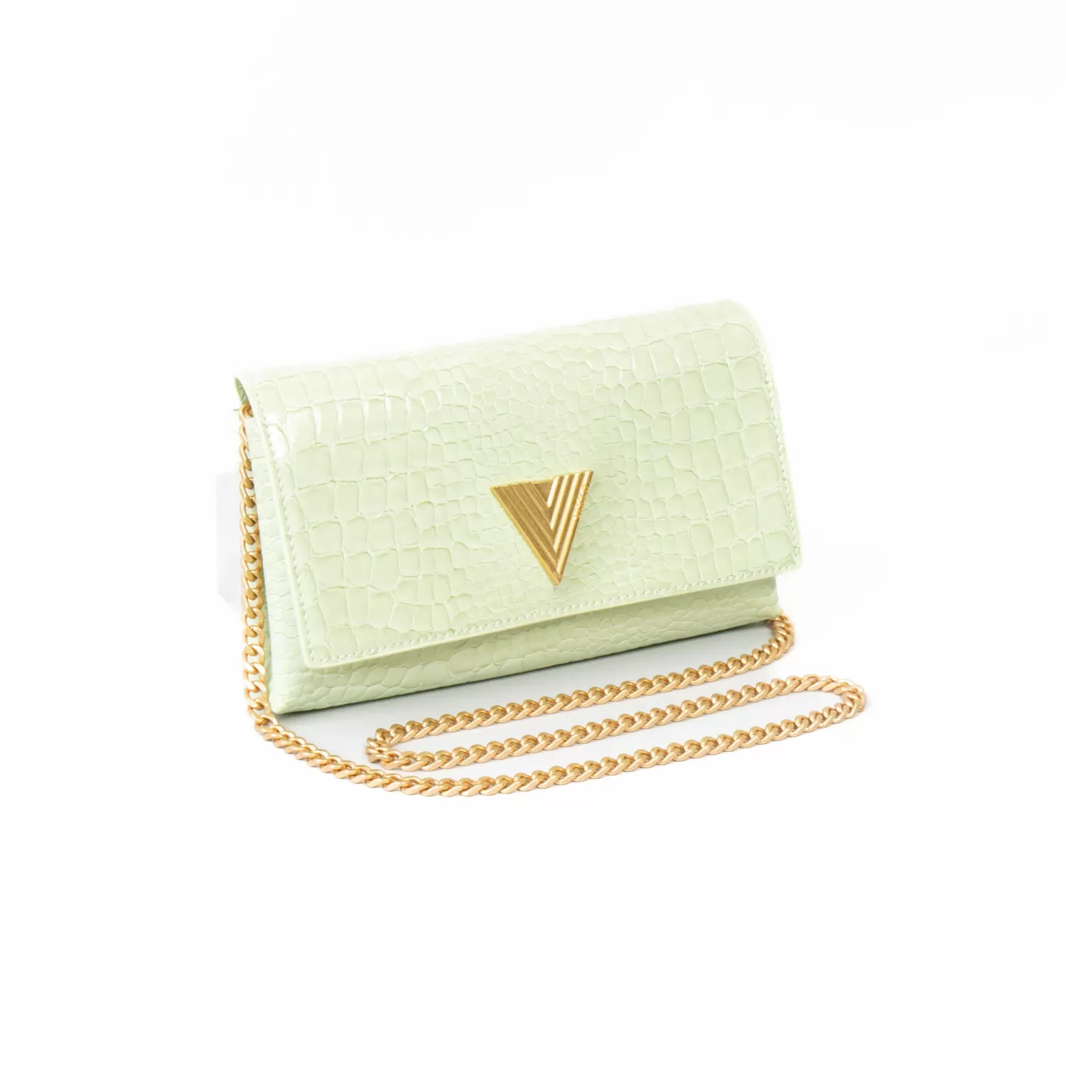 Shop White Mood Vicolo-Borsa Pochette Shibuya Coccodrillo - Menta