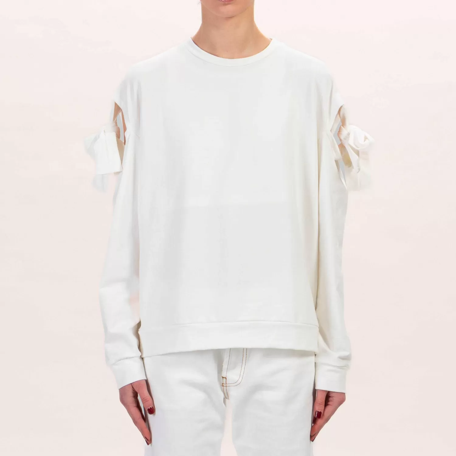 Online White Mood Vicolo-Felpa Cut Out - Latte