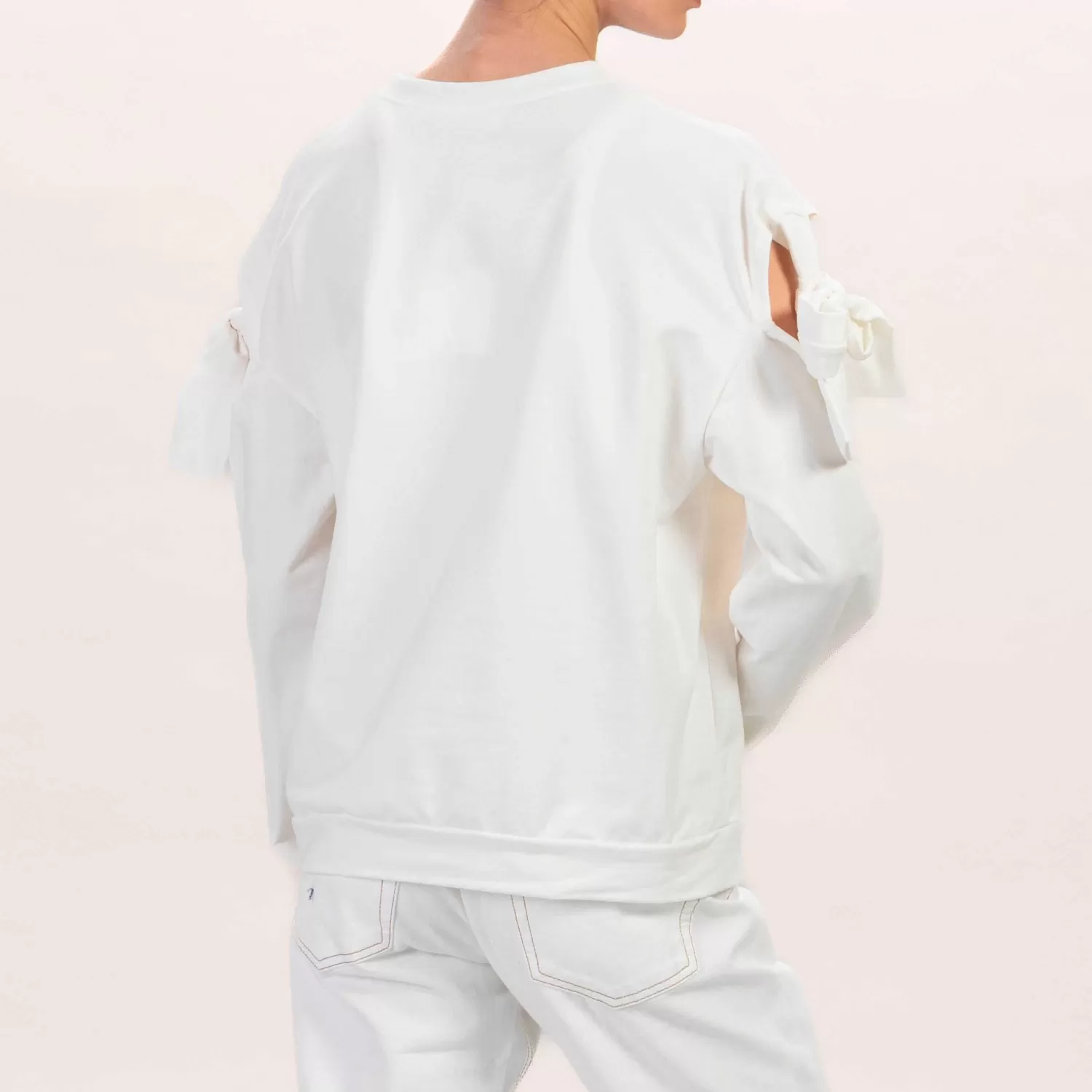 Online White Mood Vicolo-Felpa Cut Out - Latte