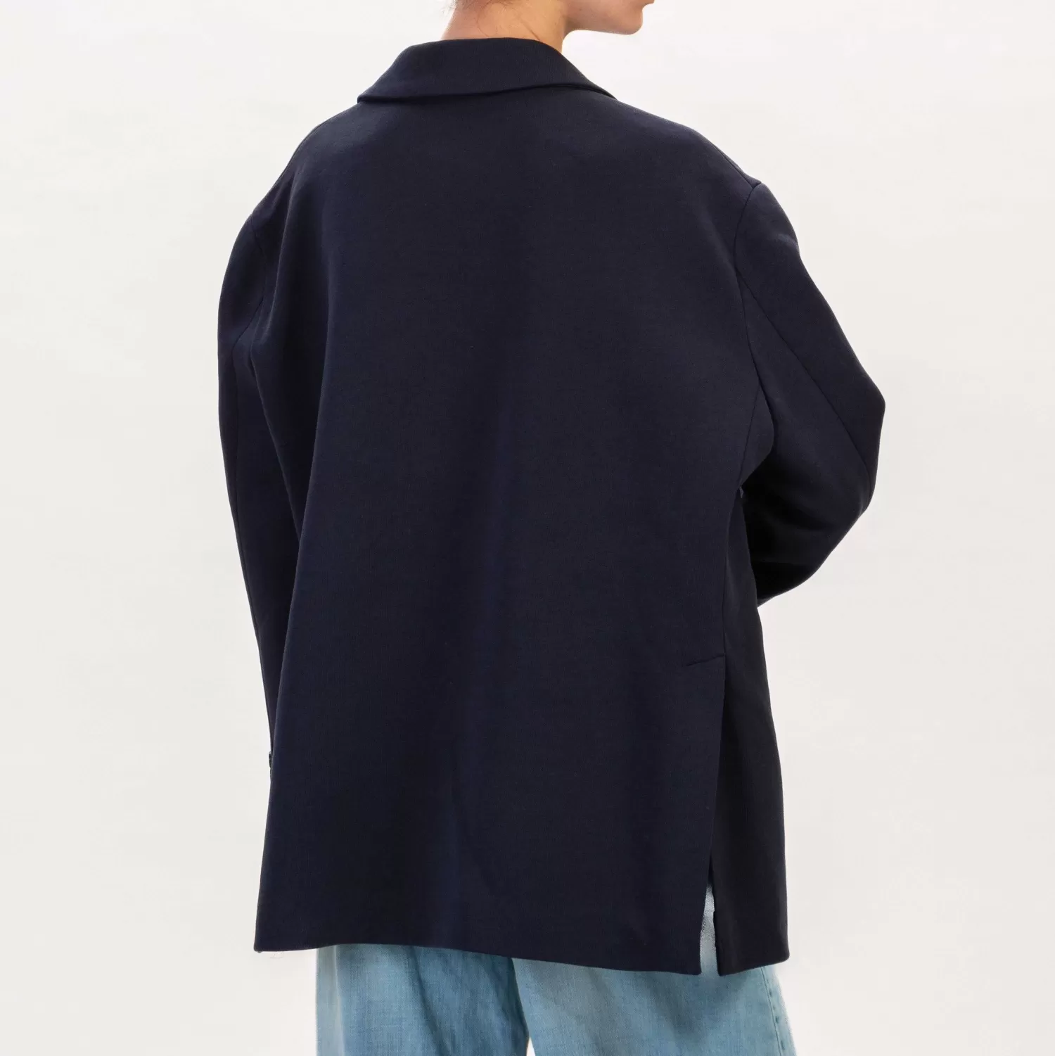 Online White Mood Vicolo-Giacca Oversize In Felpa 2 Bottoni - Blu