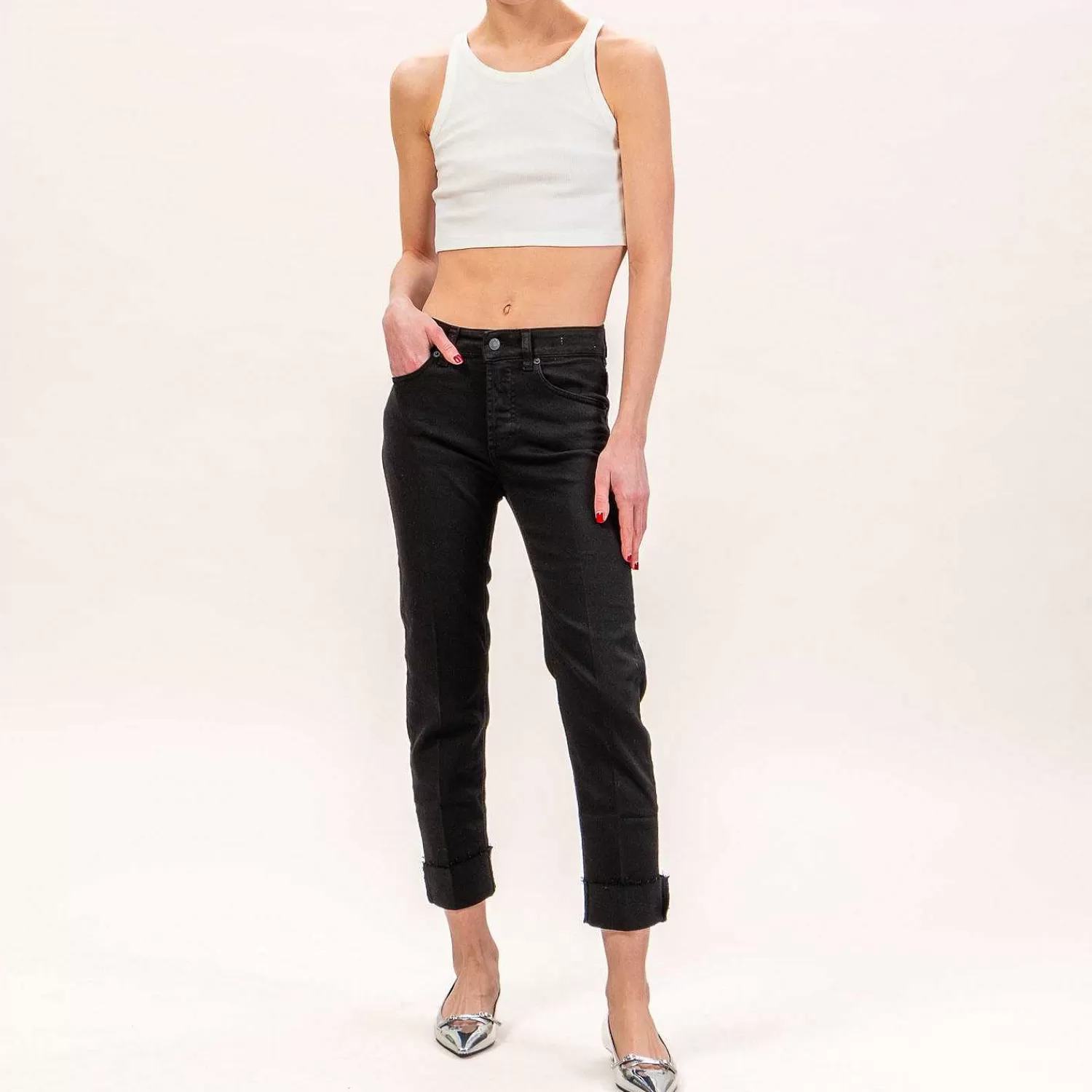 Fashion White Mood Vicolo-Jeans Daisy Slim Fit - Nero