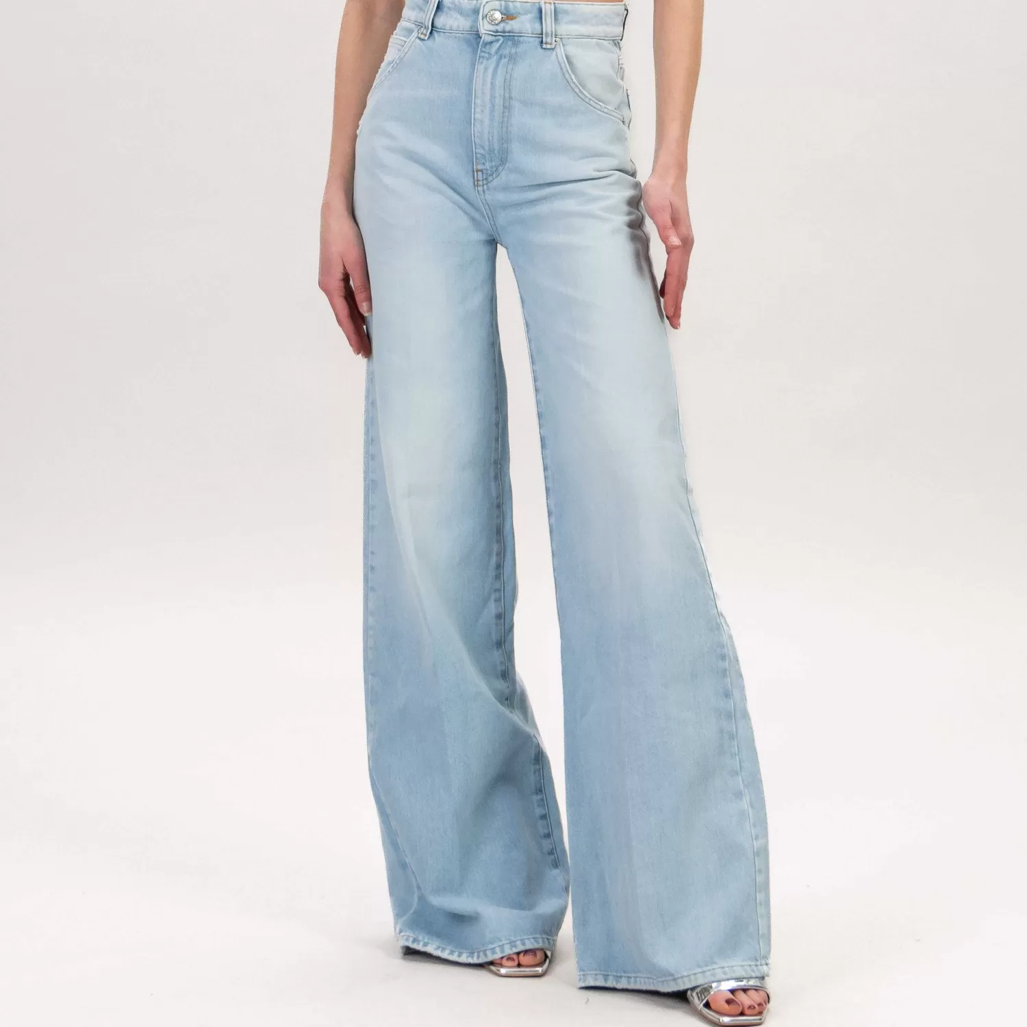 Discount White Mood Vicolo-Jeans Lexie Wide Leg Fit - Denim Chiaro