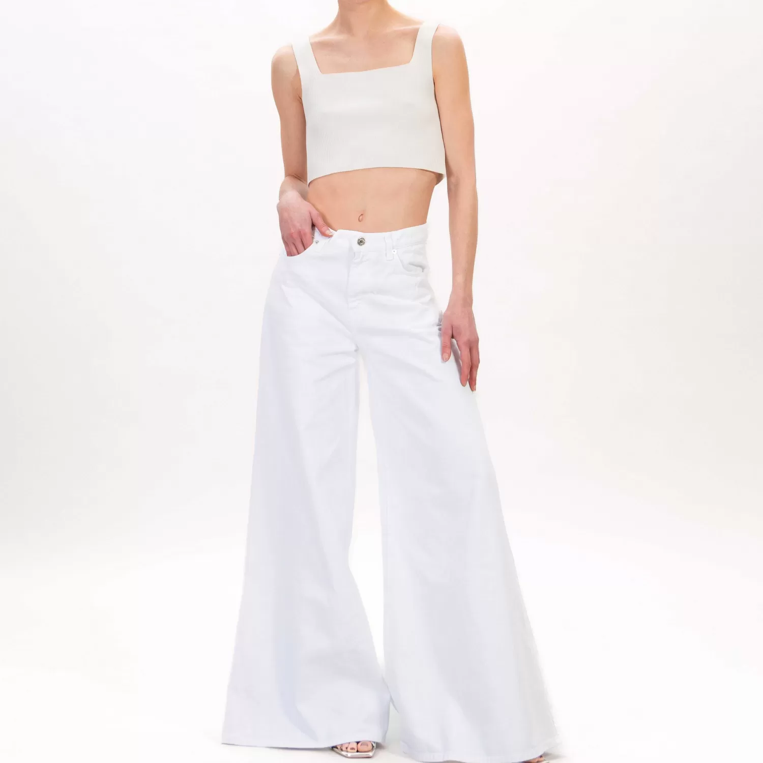 Flash Sale White Mood Vicolo-Jeans Nikoleta Extra Wide Leg - Bianco