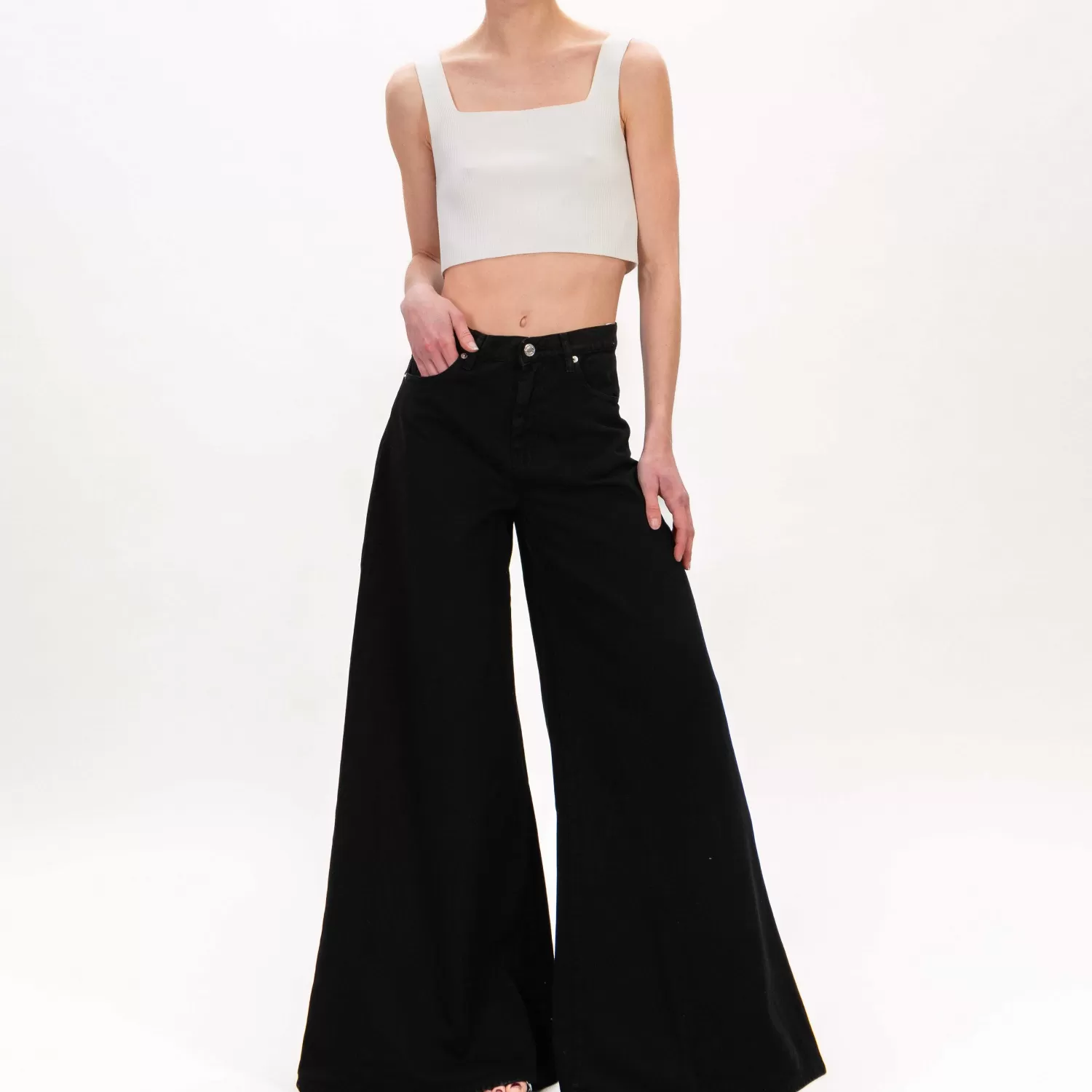 Best White Mood Vicolo-Jeans Nikoleta Extra Wide Leg - Nero