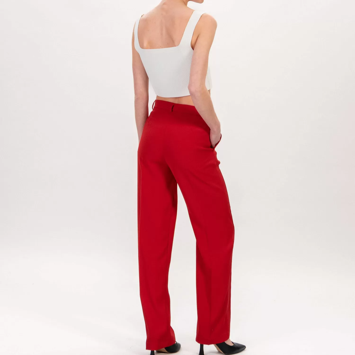 Hot White Mood Vicolo-Pantalone Crepe - Lacca