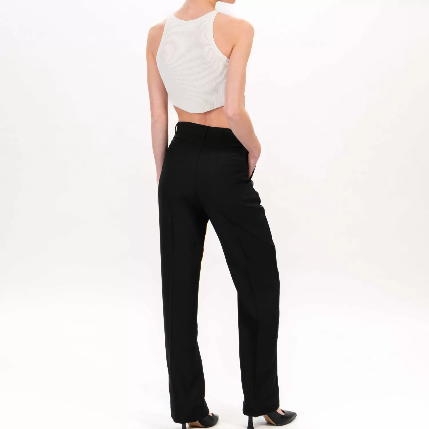 Best Sale White Mood Vicolo-Pantalone Crepe - Nero