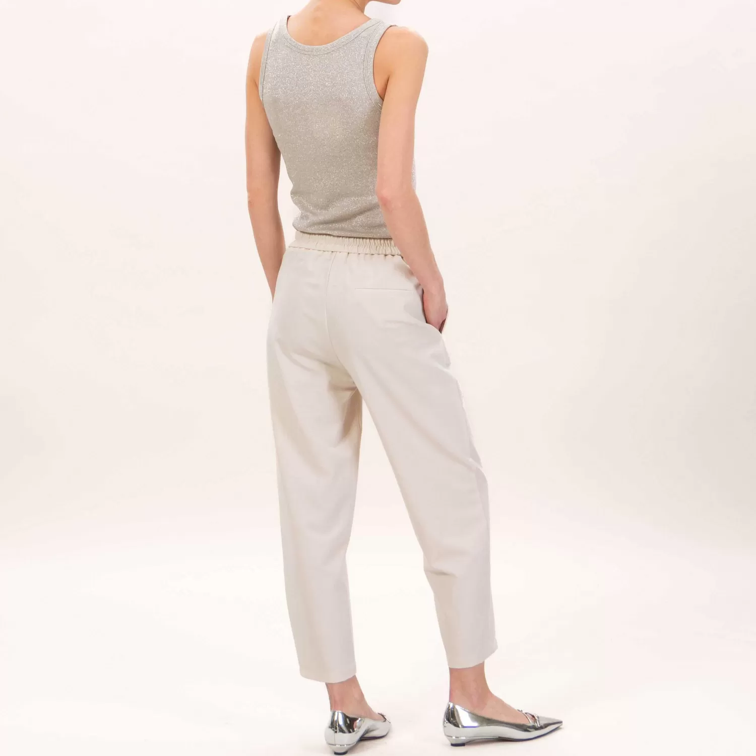 Flash Sale White Mood Vicolo-Pantalone Elastico Dietro - Burro