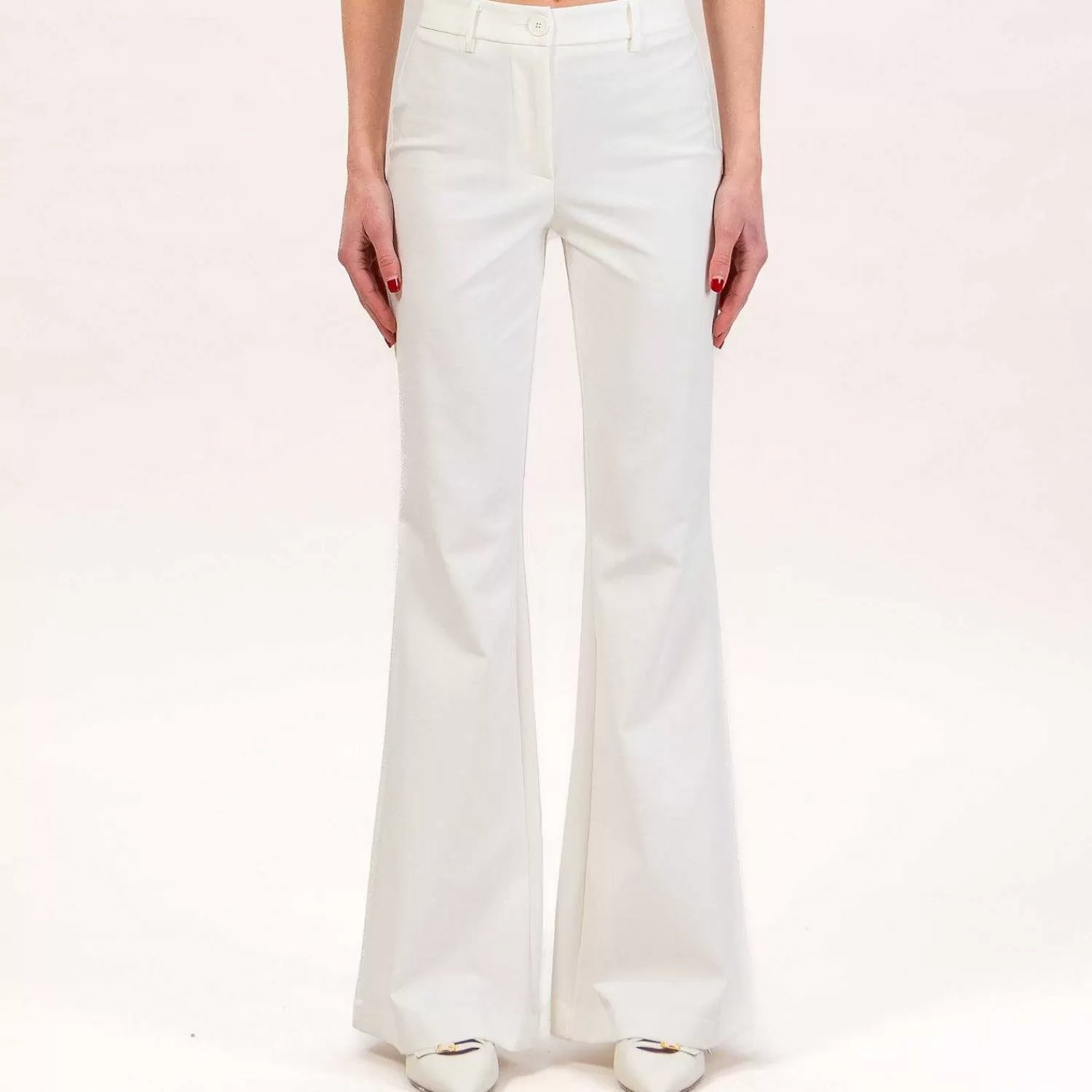 Online White Mood Vicolo-Pantalone Zampa Punto Milano - Latte