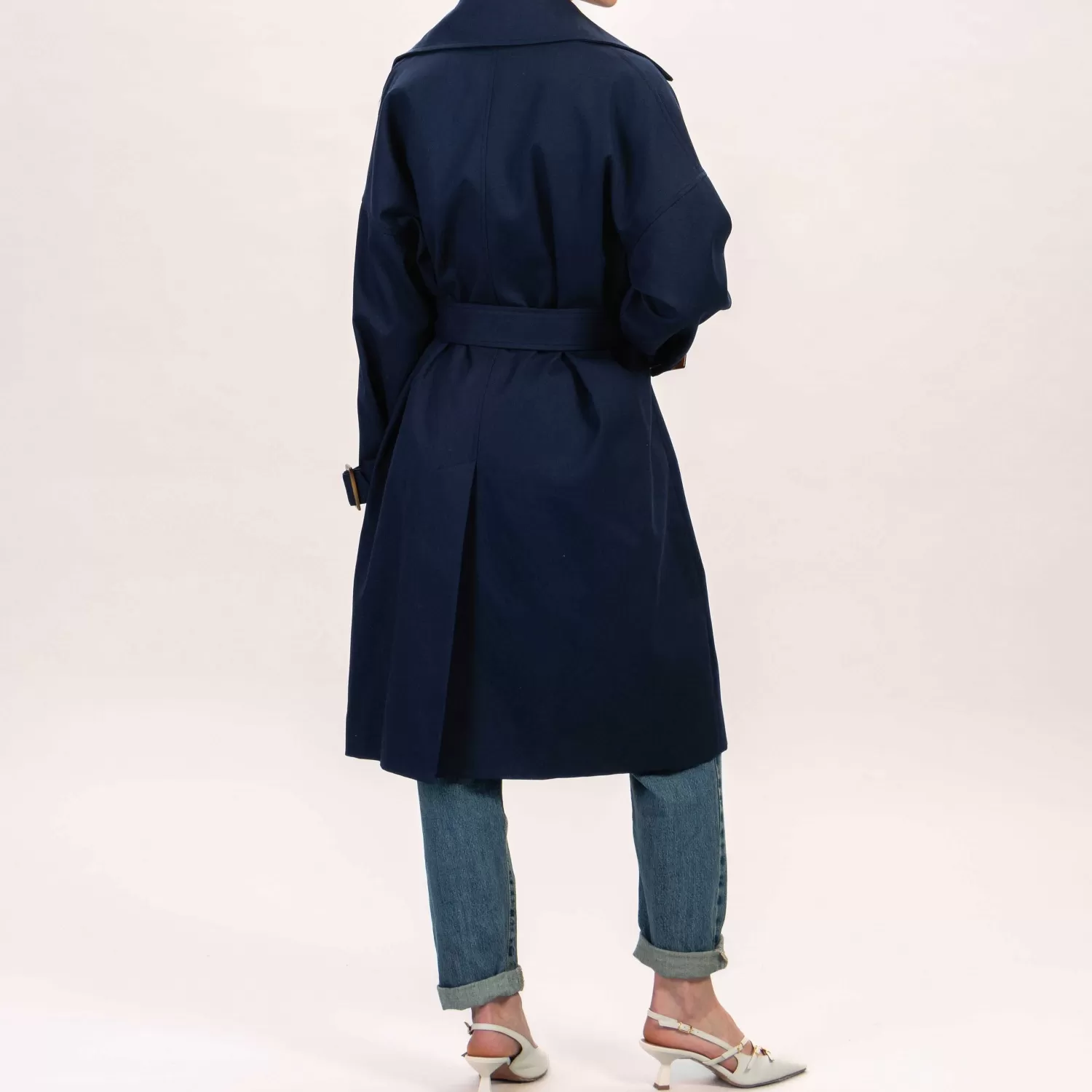 New White Mood Vicolo-Trench Doppiopetto - Blu