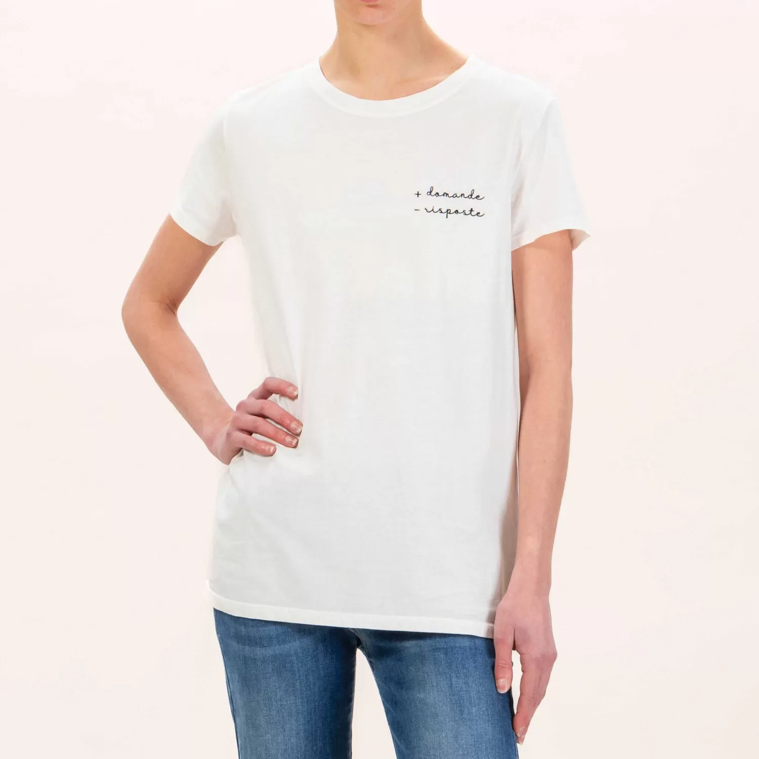 Clearance White Mood Vicolo-T-Shirt + Domande - Risposte - Latte/Nero