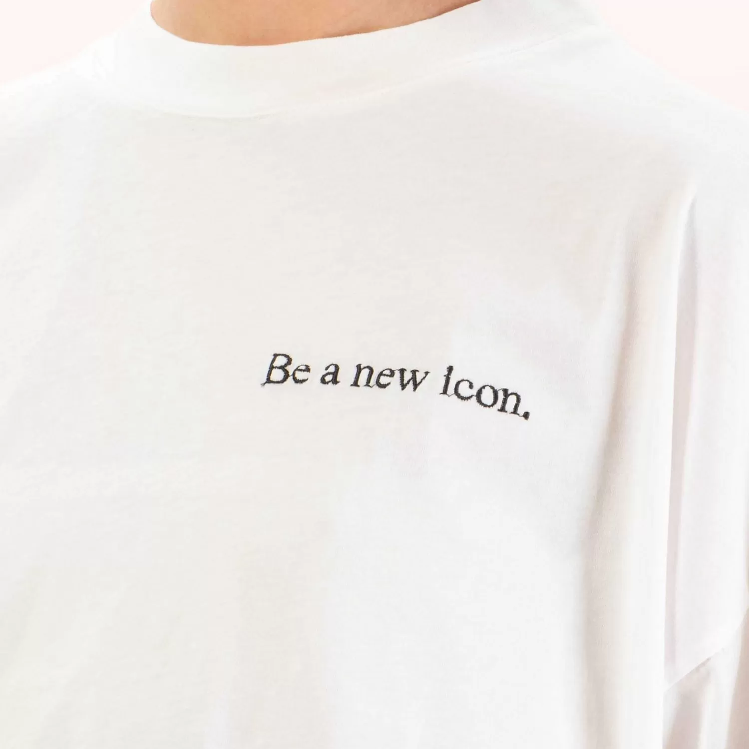 New White Mood Vicolo-T-Shirt Be A New Icon - Latte/Nero