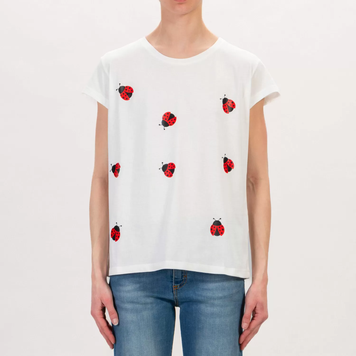 Outlet White Mood Vicolo-T-Shirt Coccinelle - Latte