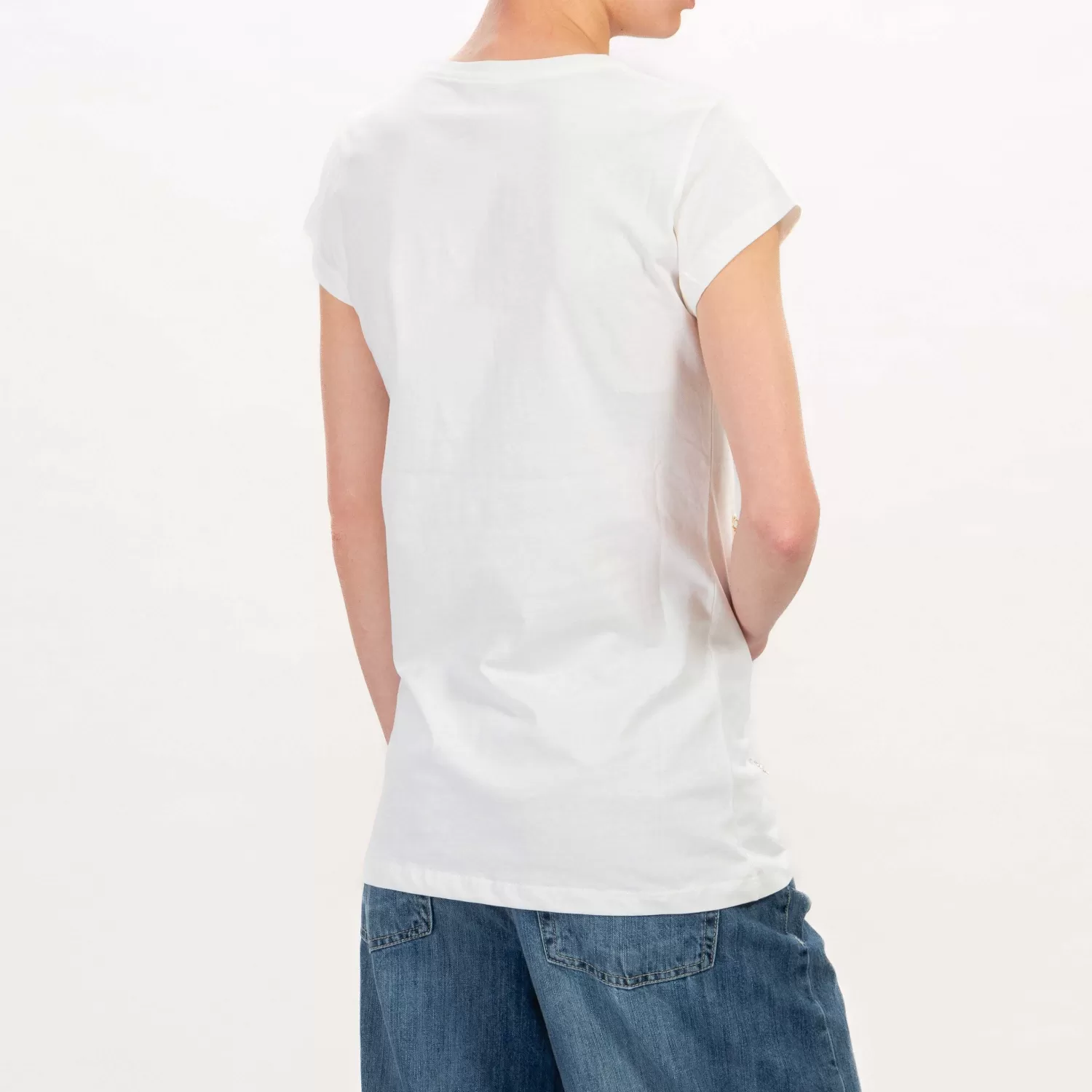 Outlet White Mood Vicolo-T-Shirt Con Applicazioni - Latte