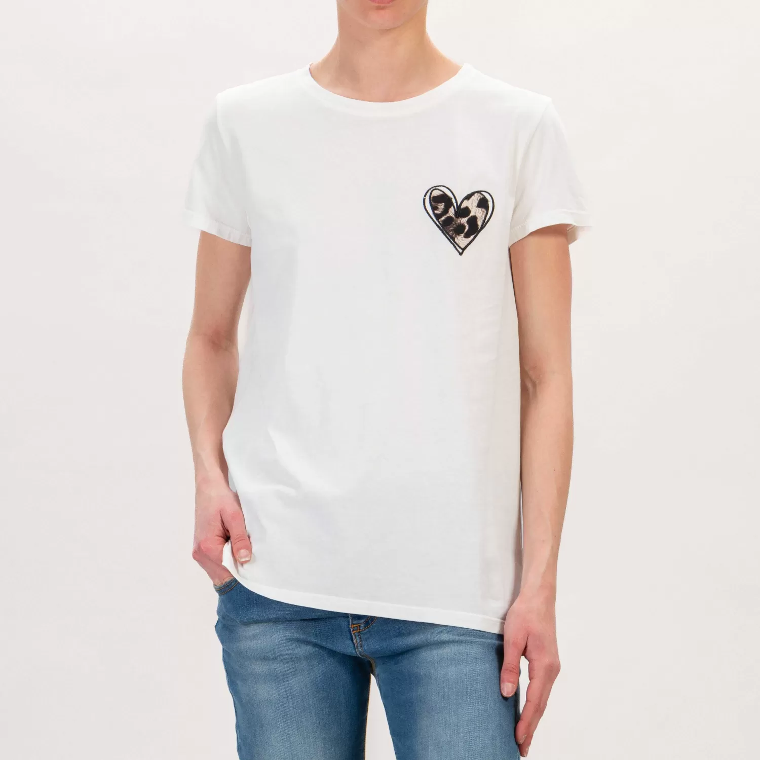 Cheap White Mood Vicolo-T-Shirt Cuore - Latte