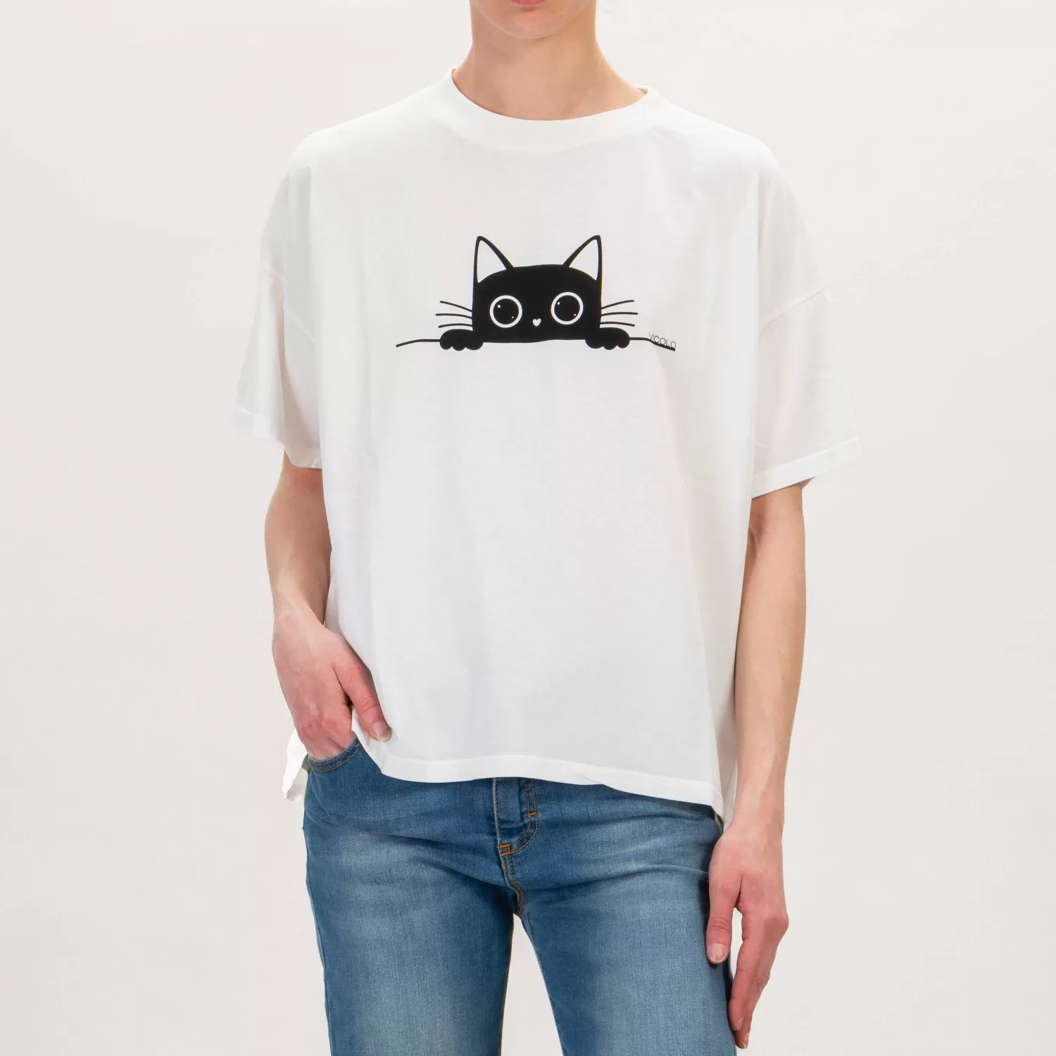 Cheap White Mood Vicolo-T-Shirt Gatto - Latte