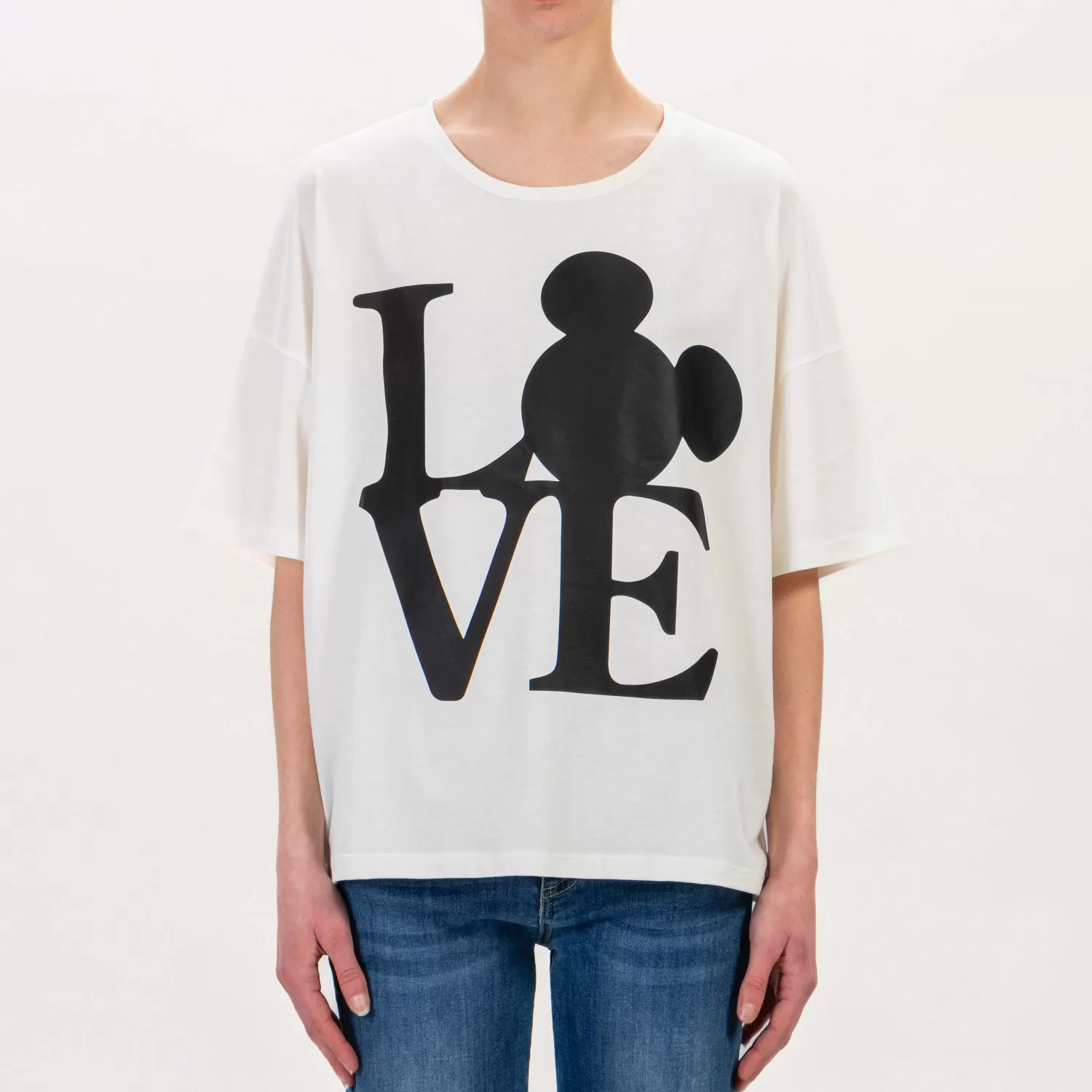 Sale White Mood Vicolo-T-Shirt Love Topolino - Latte