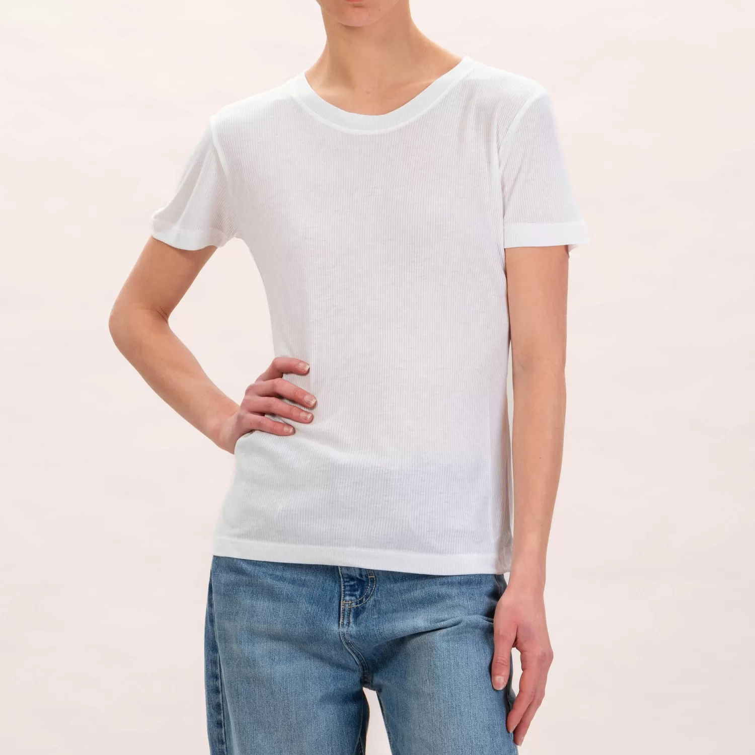 Discount White Mood Vicolo-T-Shirt Misto Seta A Costine - Latte