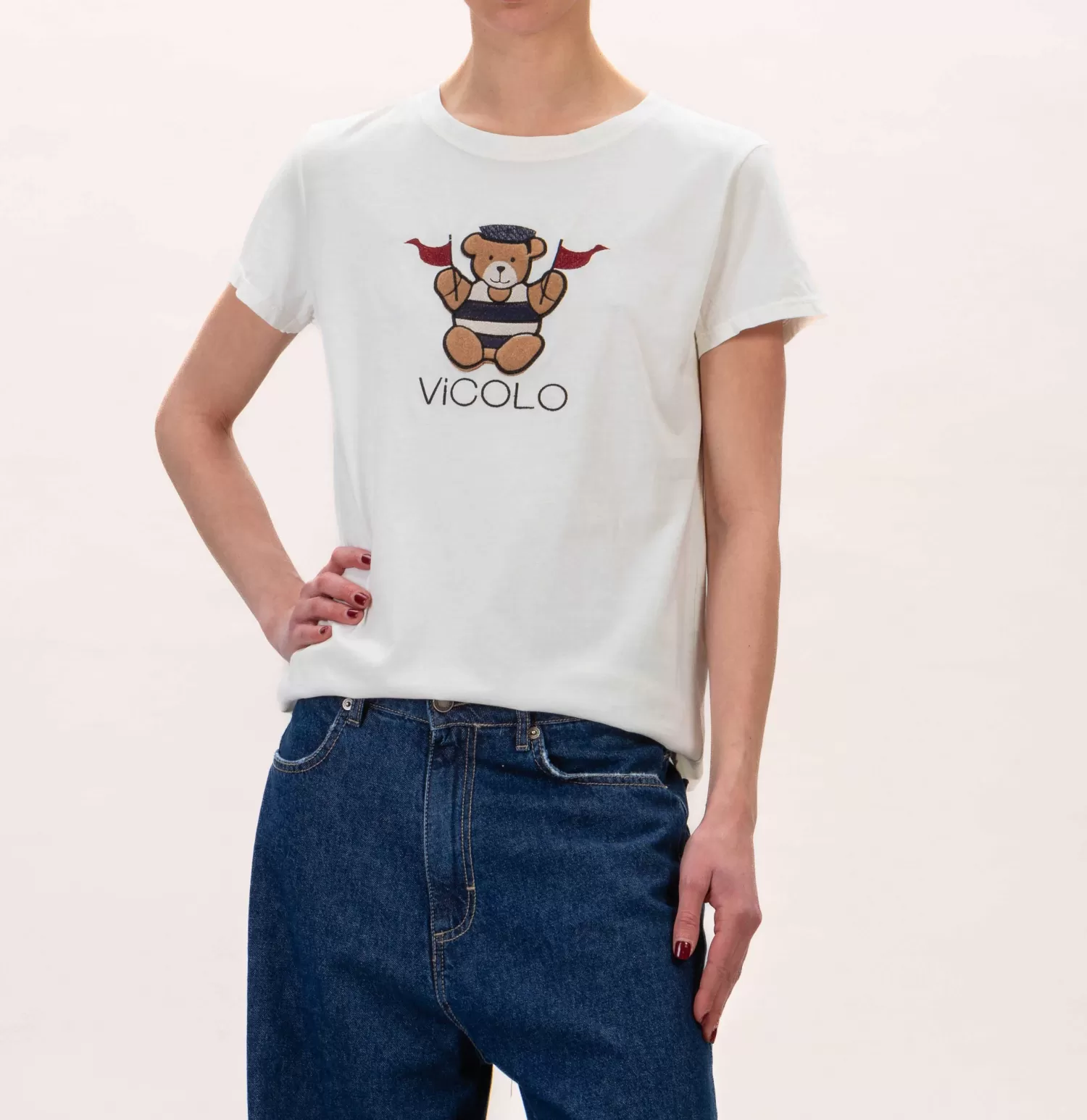 Fashion White Mood Vicolo-T-Shirt Orsetto - Burro