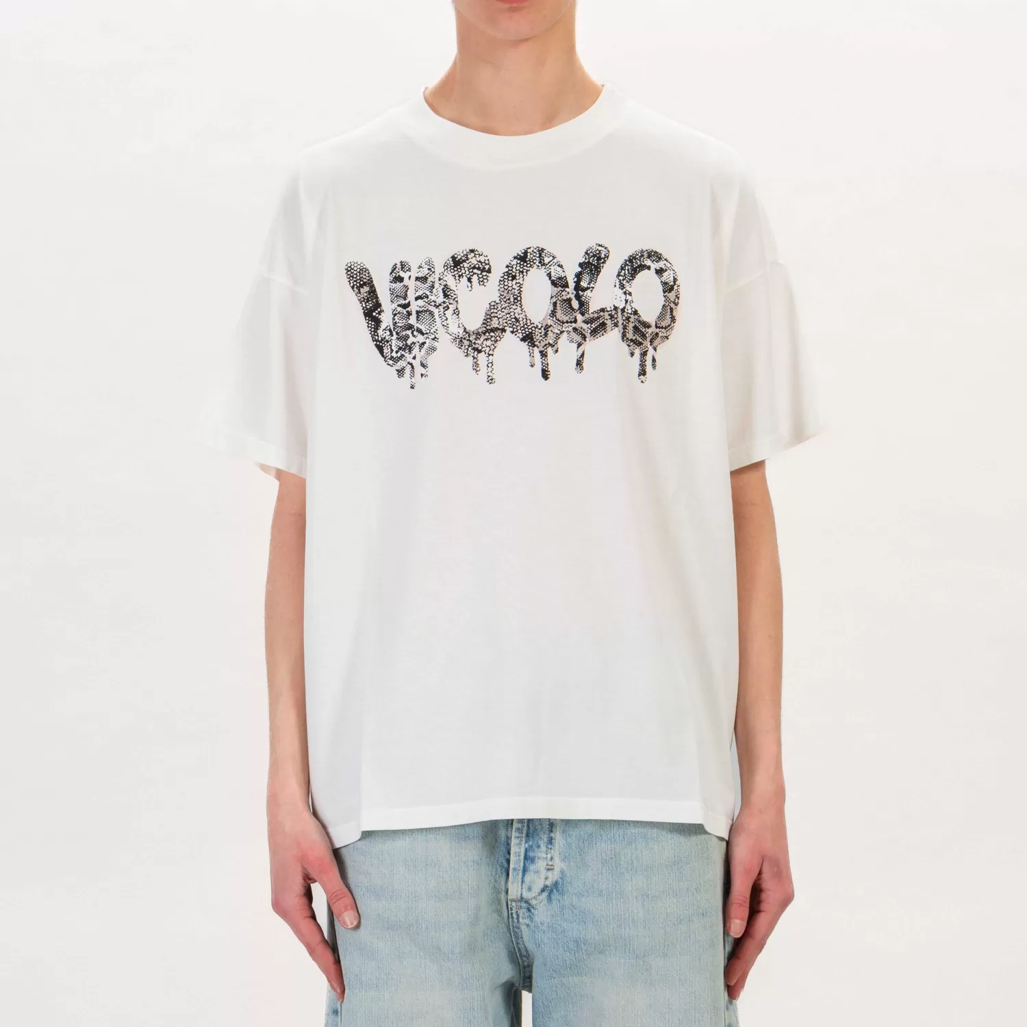 Fashion White Mood Vicolo-T-Shirt Scritta Vicolo - Latte