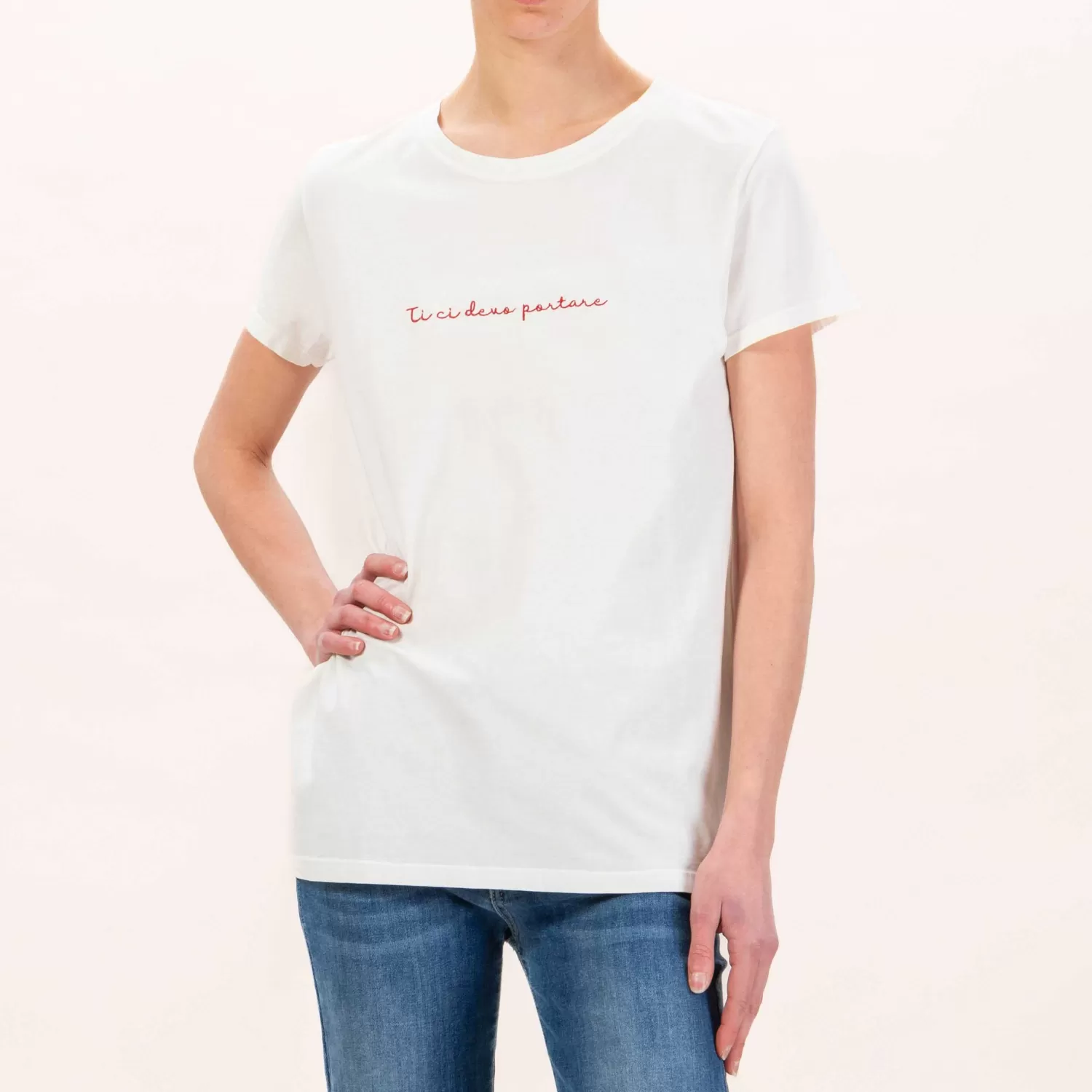 New White Mood Vicolo-T-Shirt Ti Ci Devo Portare - Latte/India