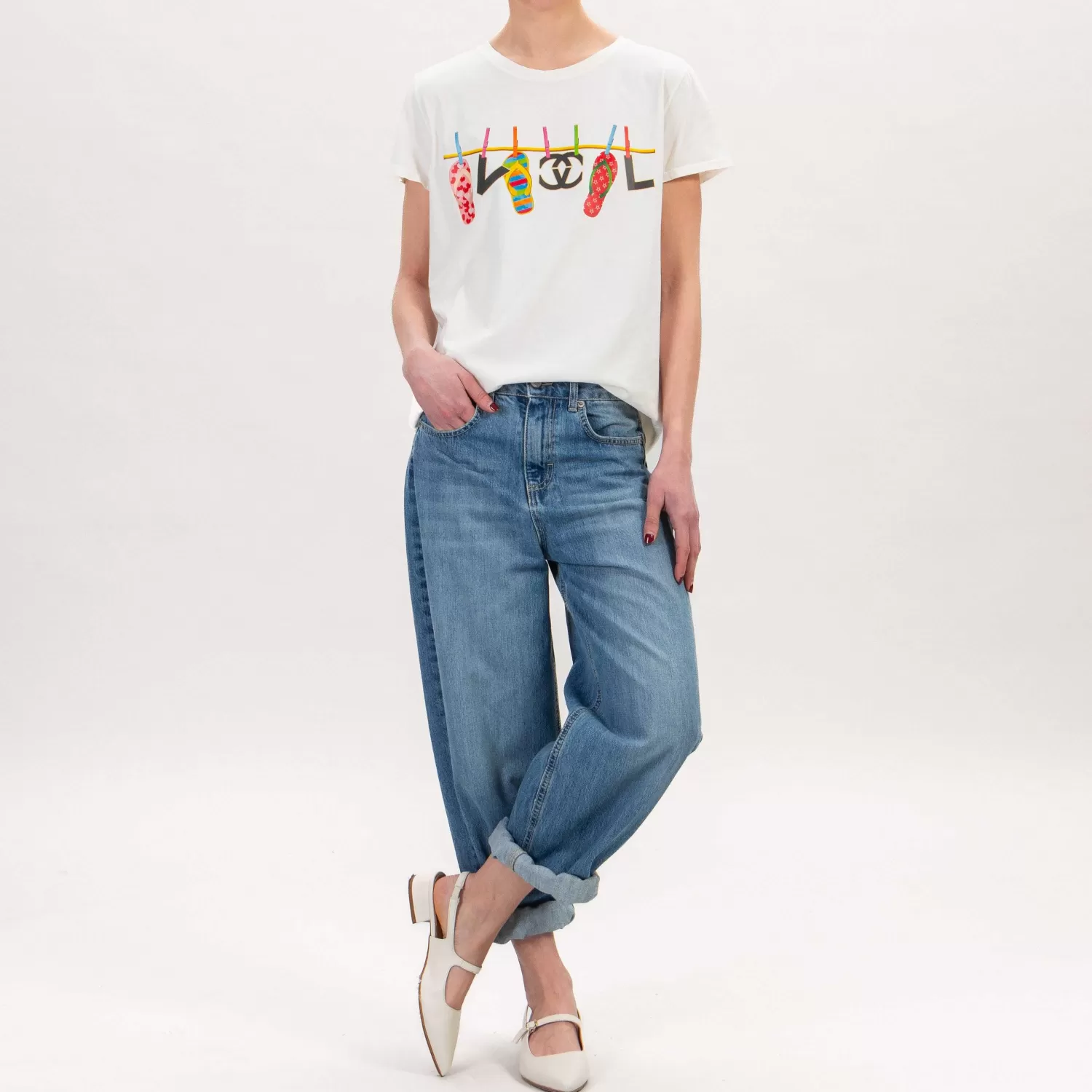 Best Sale White Mood Vicolo-T-Shirt Vcl - Latte