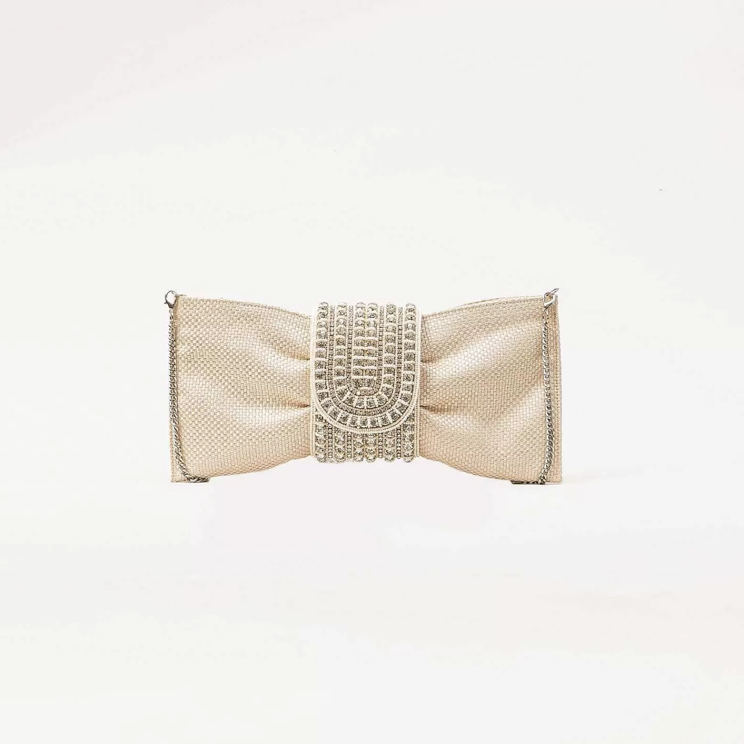 Store White Mood W By -Clutch Rafia Chiusura Gioiello - Sand