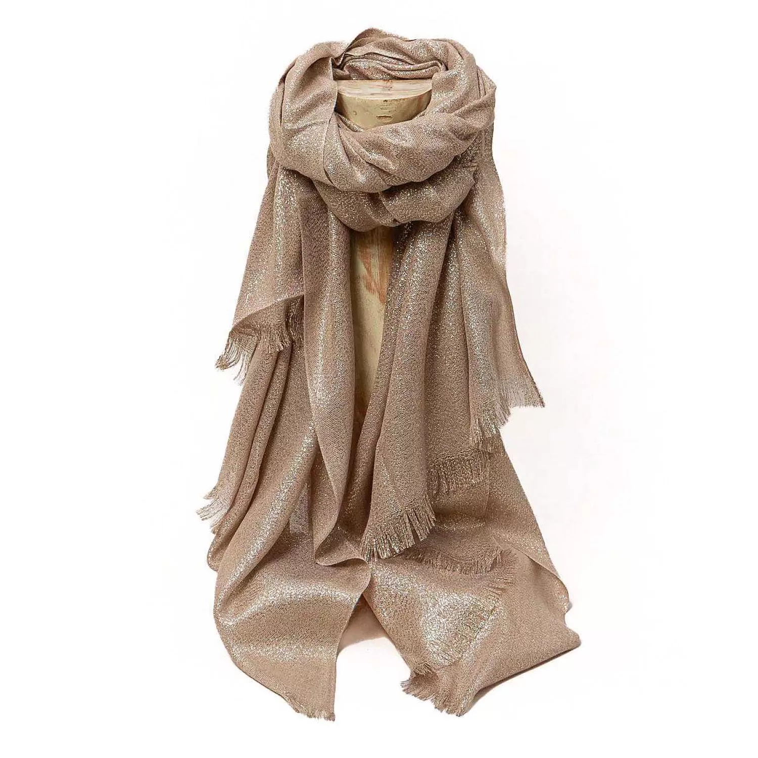 Outlet White Mood W By -Pashmina Con Lurex - Beige