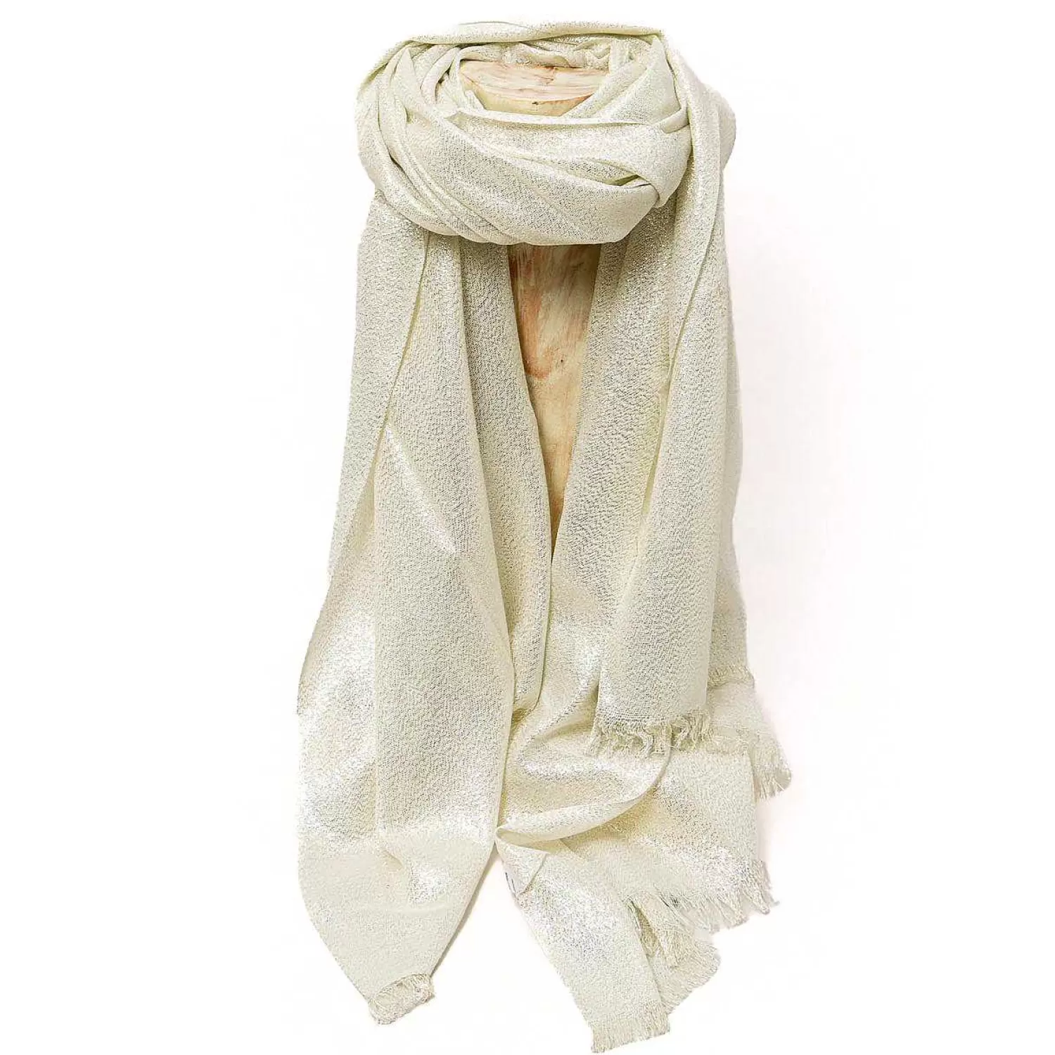 Clearance White Mood W By -Pashmina Con Lurex - Burro