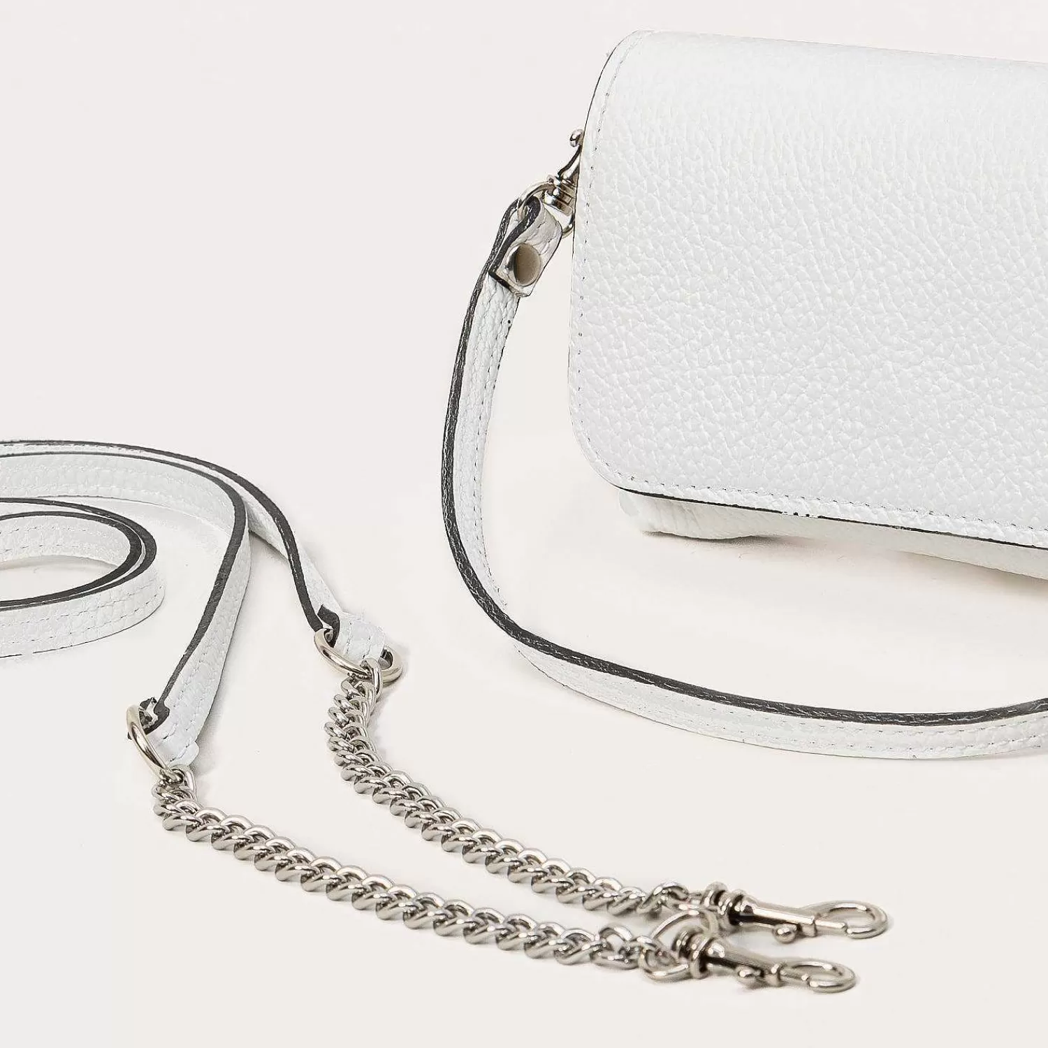 Outlet White Mood W By -Pochette Genuine Leather - Bianco