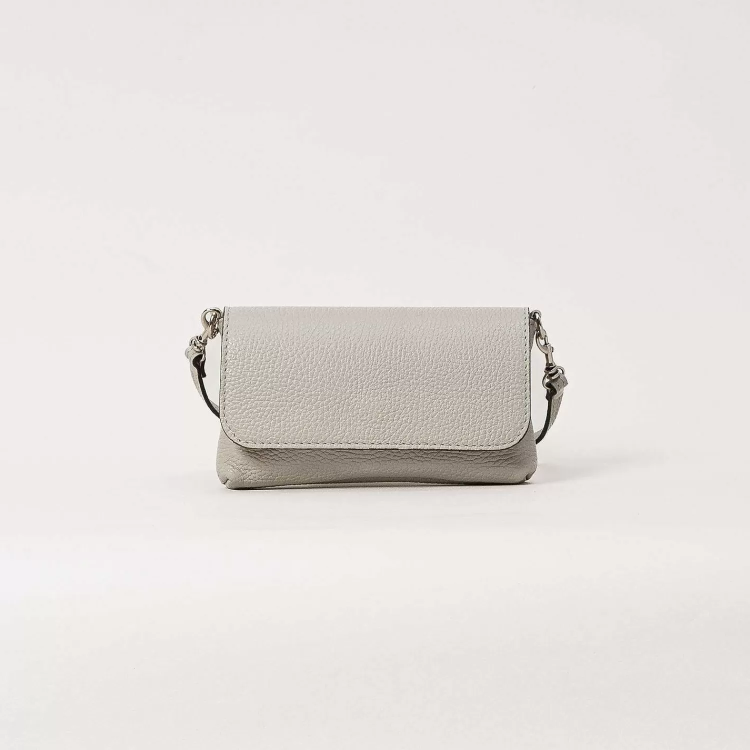 Store White Mood W By -Pochette Genuine Leather - Light Grey