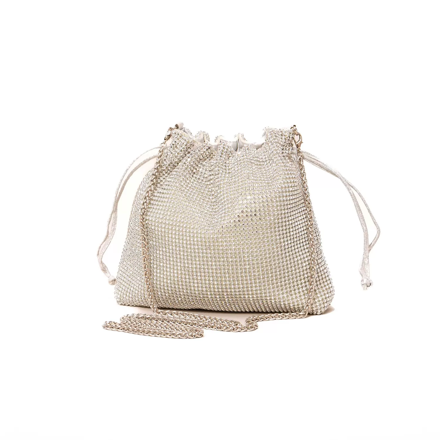 Discount White Mood W By Whitemood-Borsa Secchiello Con Strass - Argento