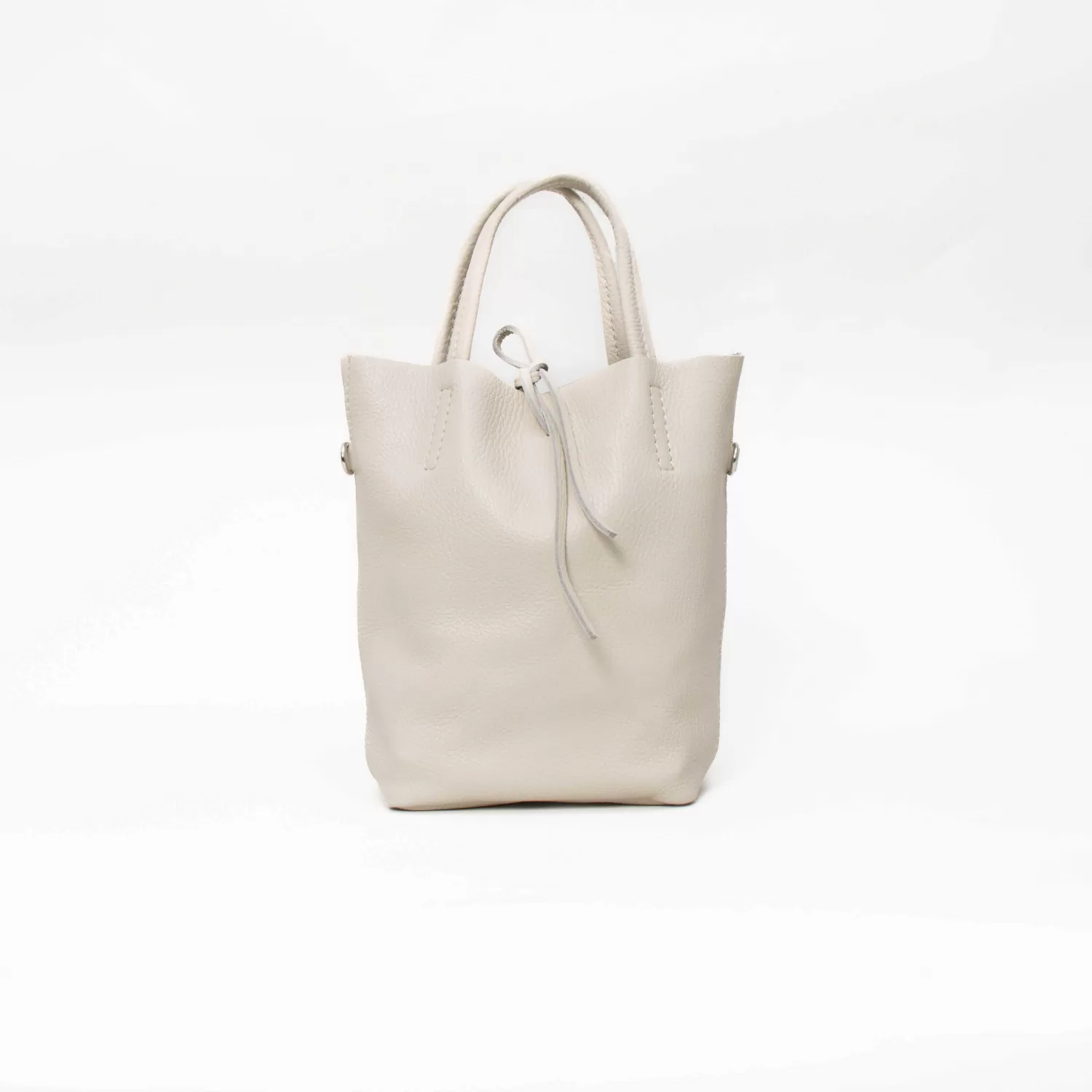 Sale White Mood W By Whitemood-Mini Shopper In Pelle - Gesso