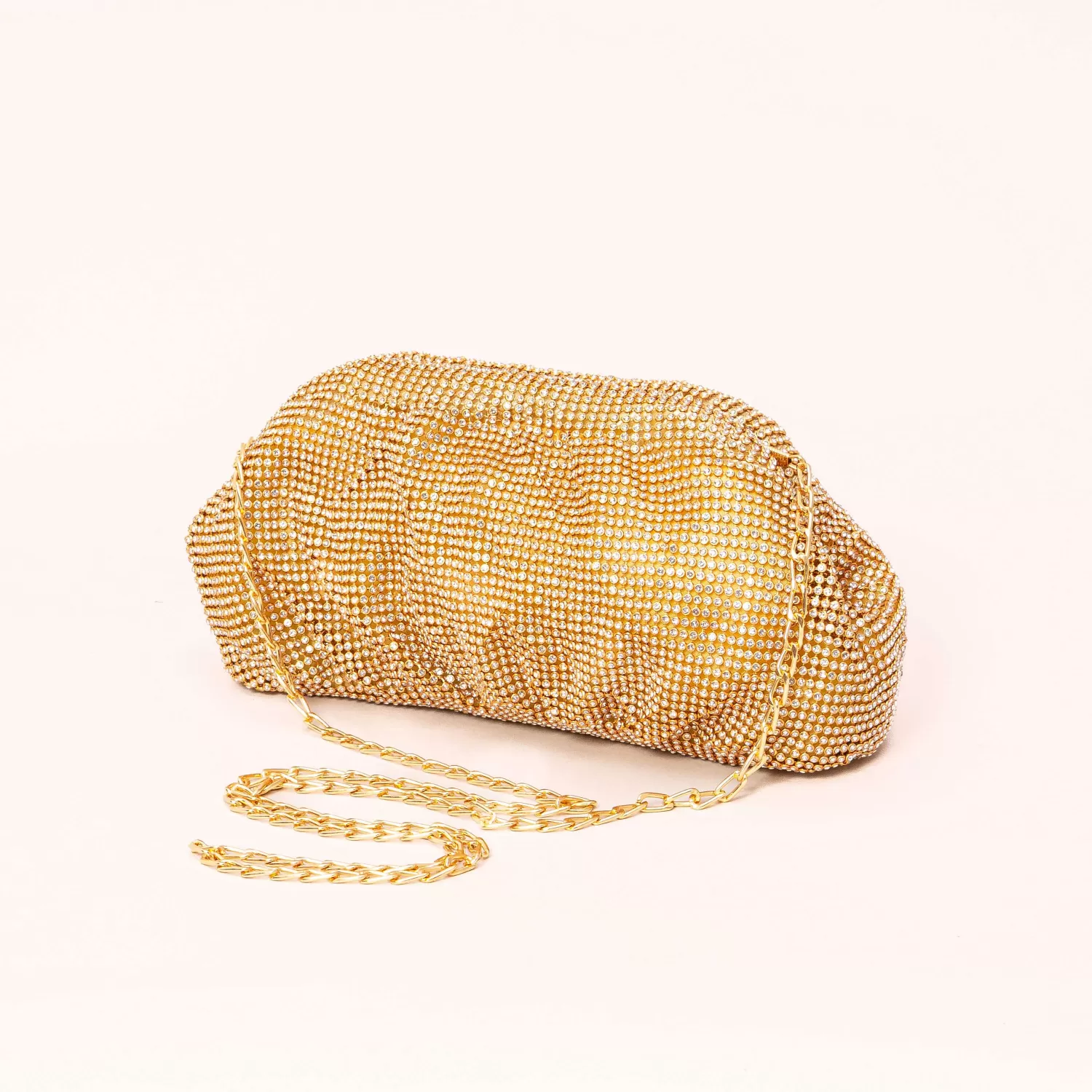 Fashion White Mood W By Whitemood-Pochette Clutch Con Strass - Oro