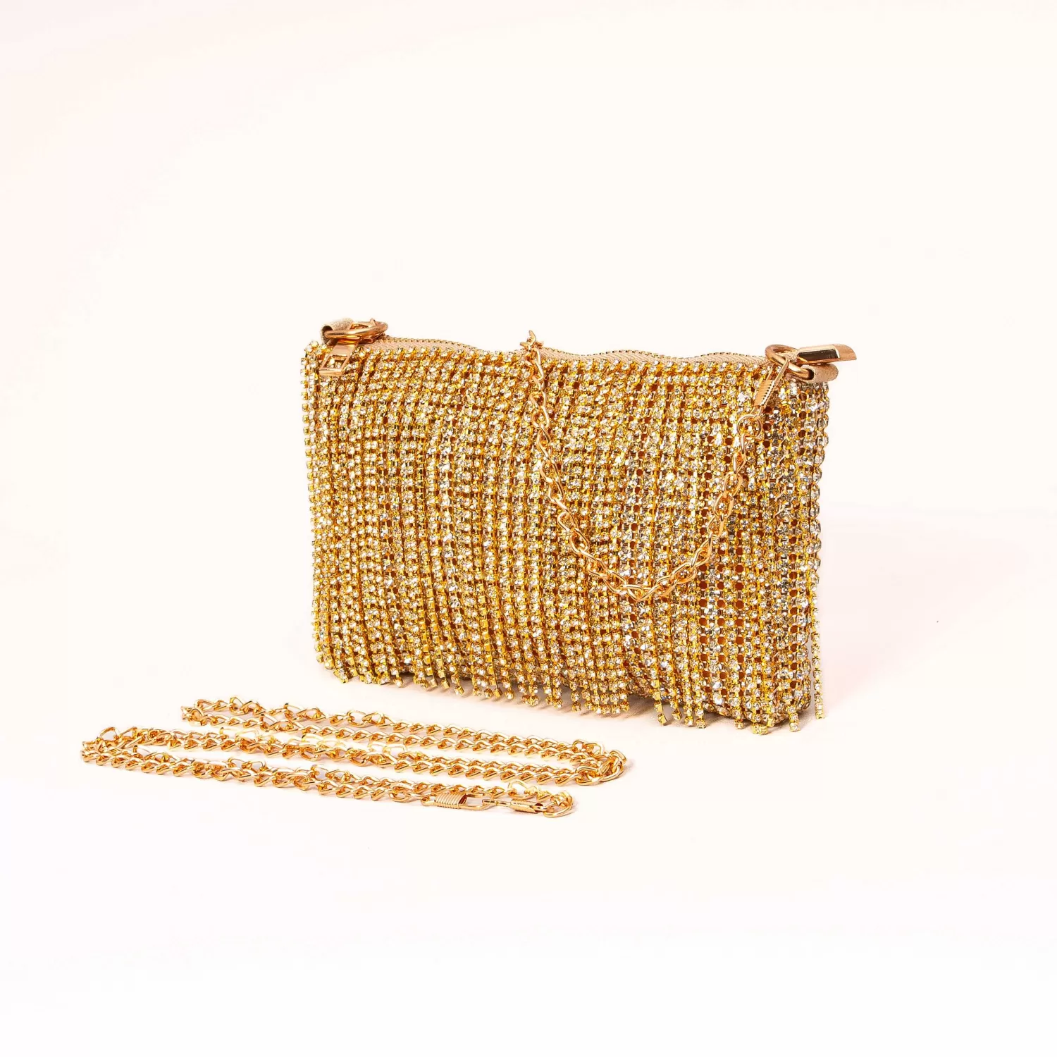 Online White Mood W By Whitemood-Pochette Gioiello Con Frange - Champagne