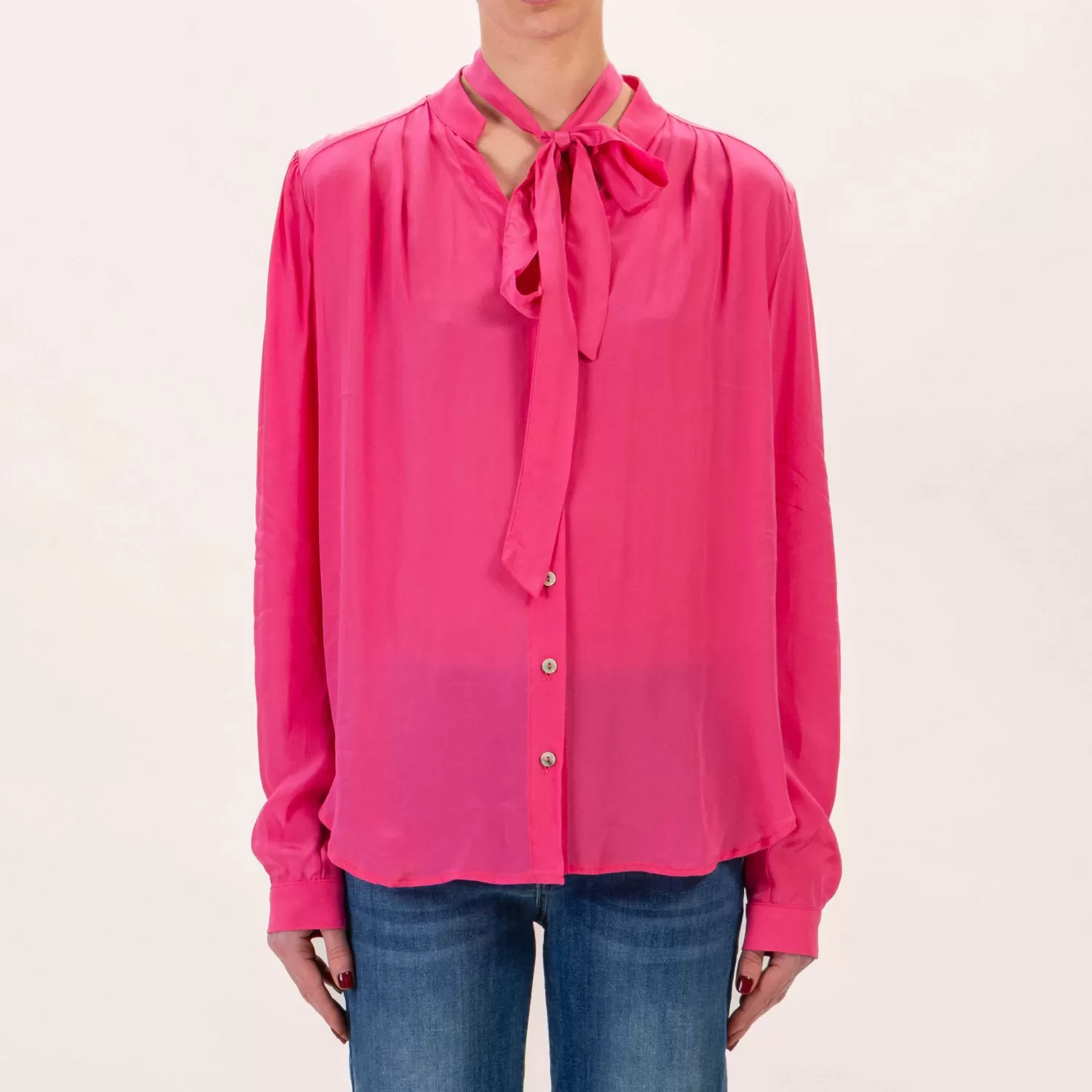 Best Sale White Mood Wu'Side-Camicia Con Fiocco - Fucsia