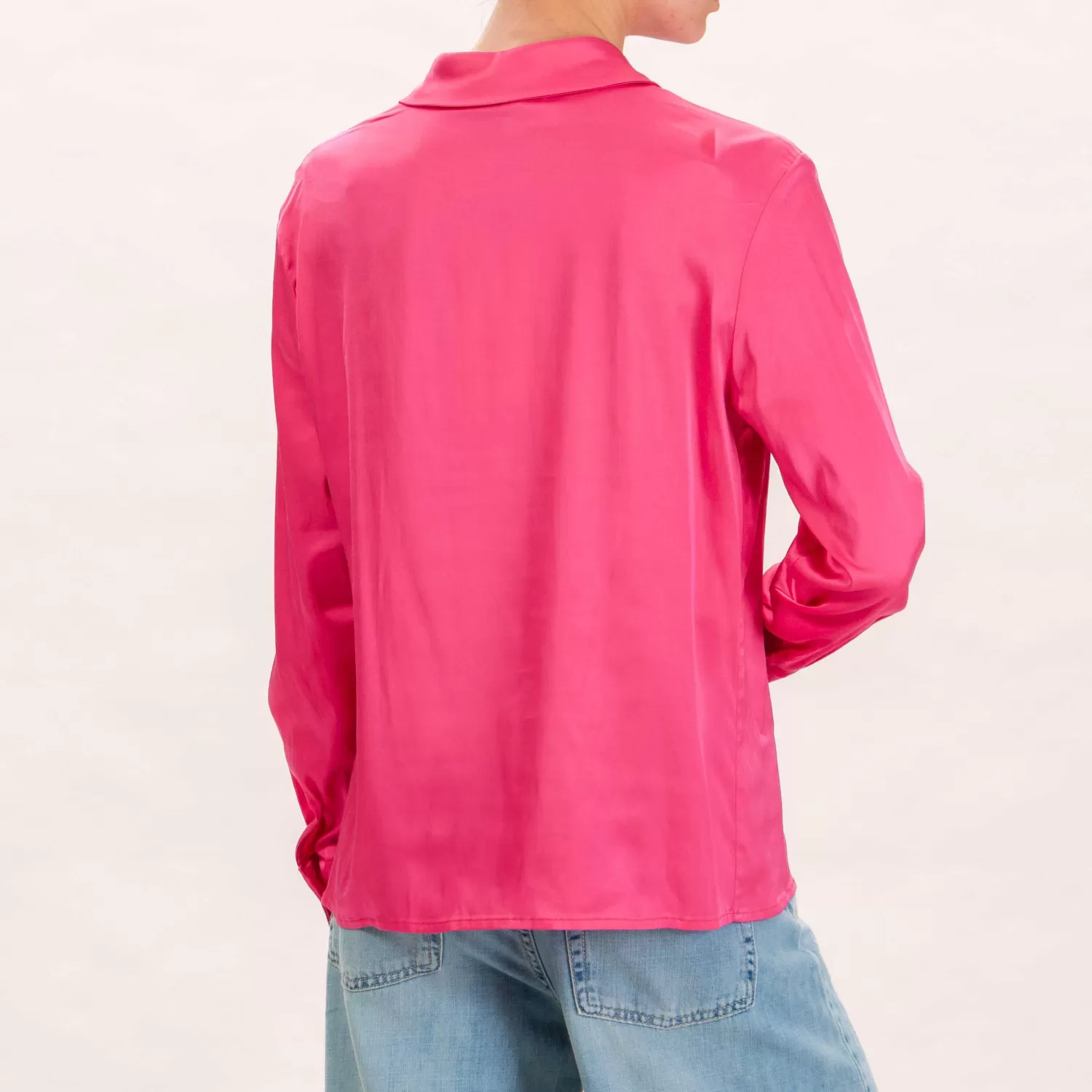 Online White Mood Wu'Side-Camicia In Viscosa - Fucsia