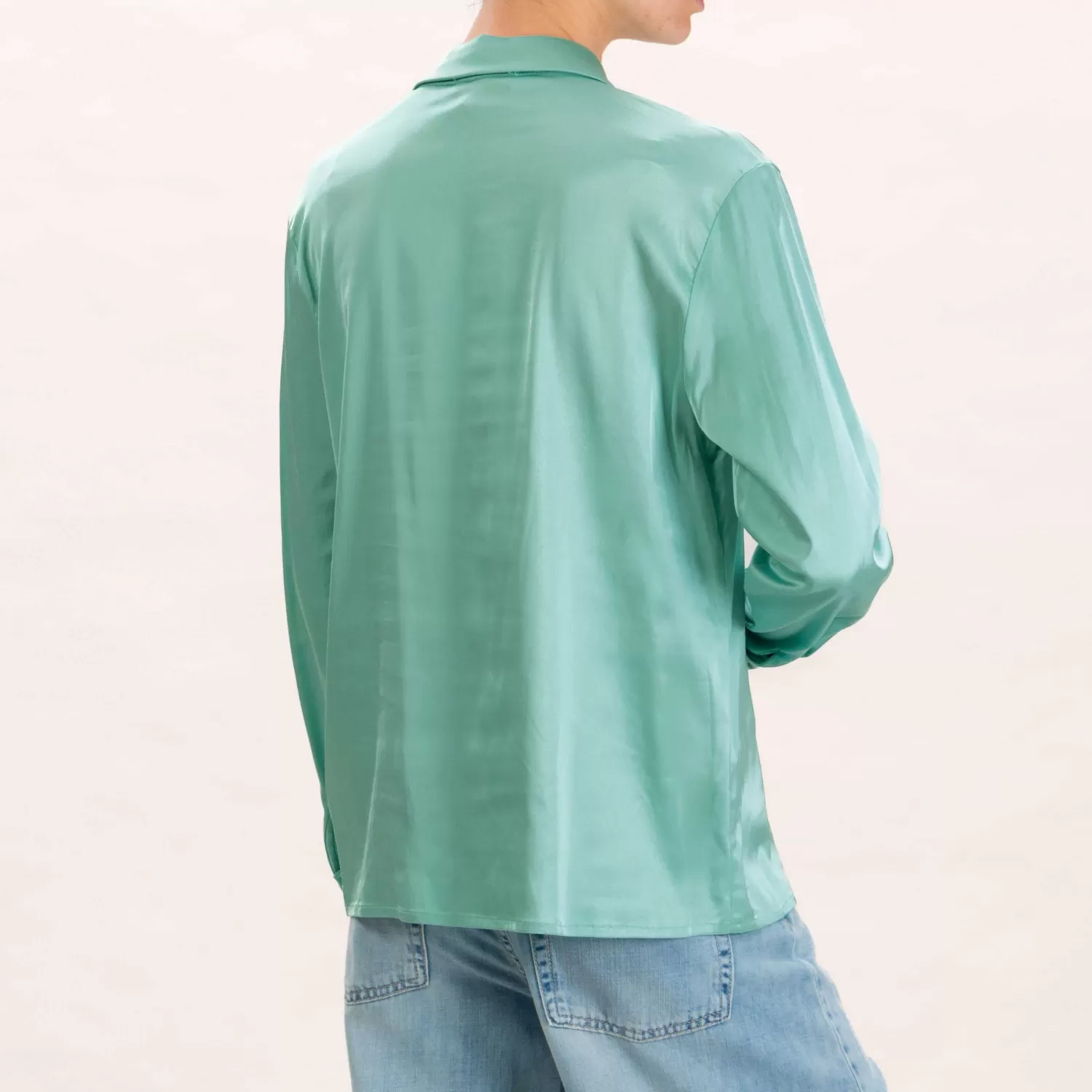 Online White Mood Wu'Side-Camicia In Viscosa - Verde Acqua