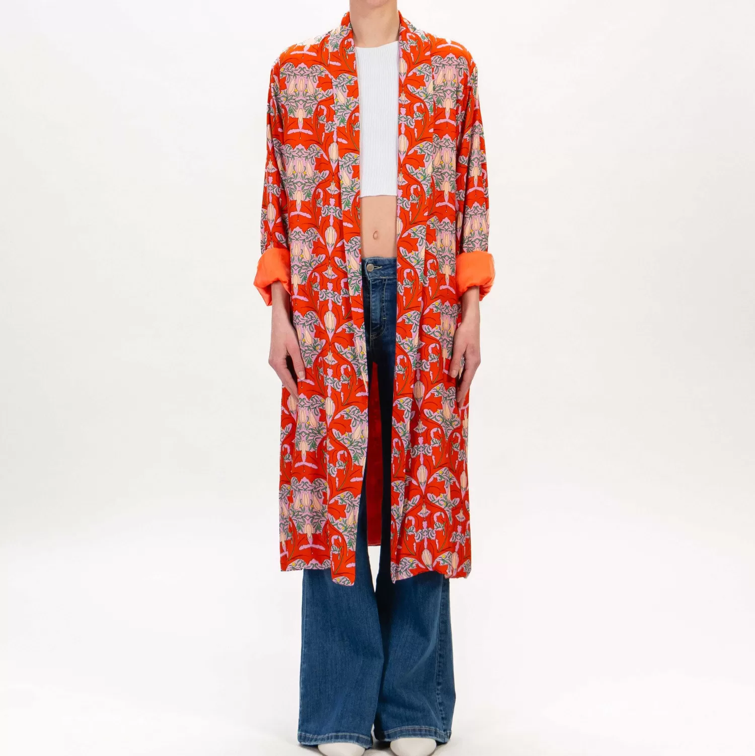 Discount White Mood Wu'Side-Kimono Fantasia - Papavero/Arancio