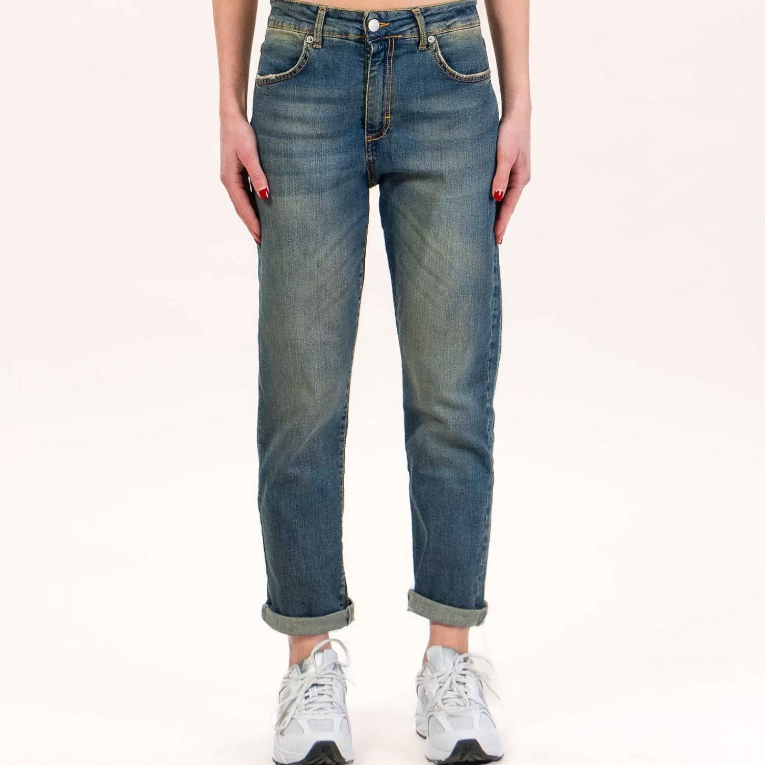 Hot White Mood Zeroassoluto - Lisa Boyfriend Jeans In Tea Wash - Denim